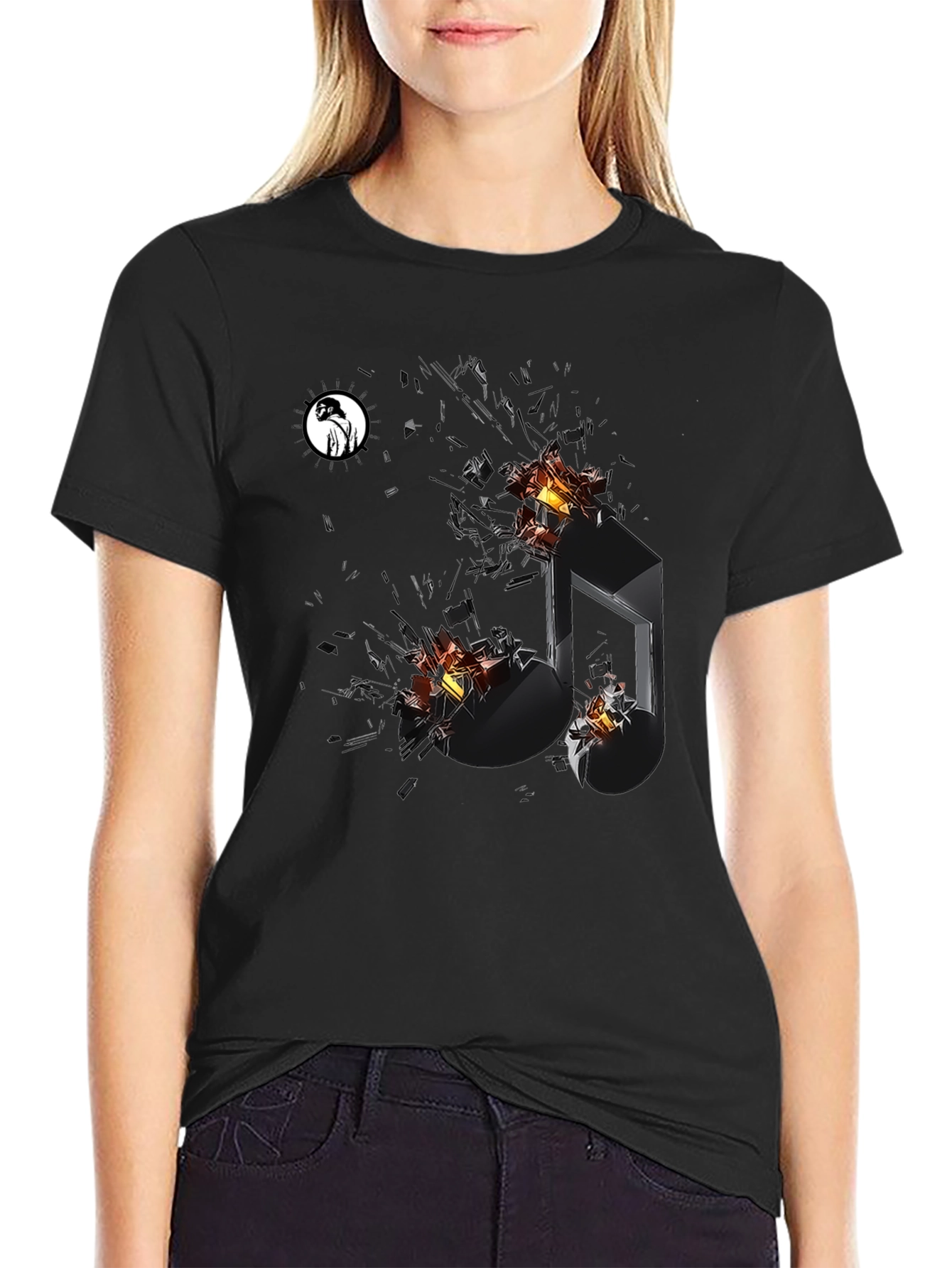 Exploding Music Note Graphic Tee