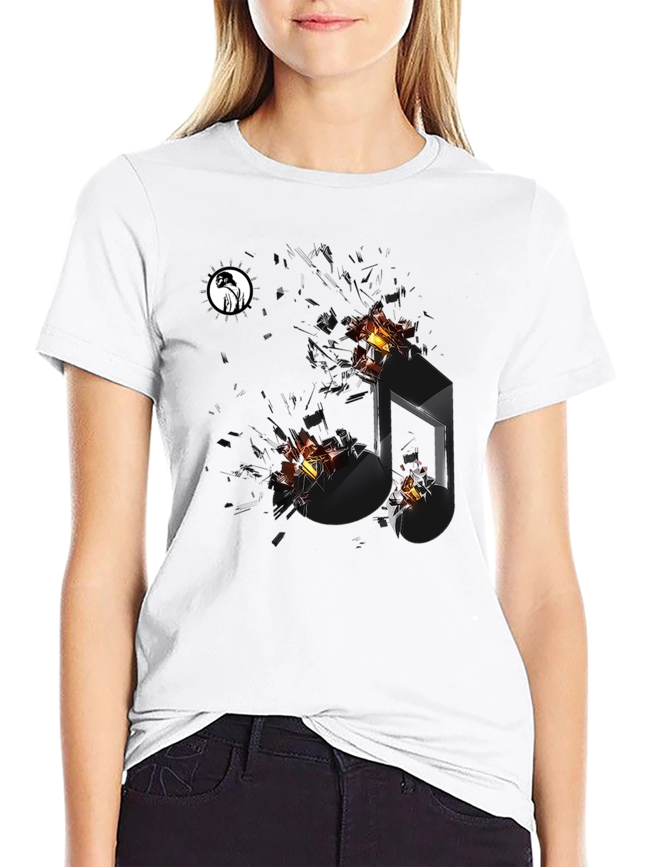 Exploding Music Note Graphic Tee