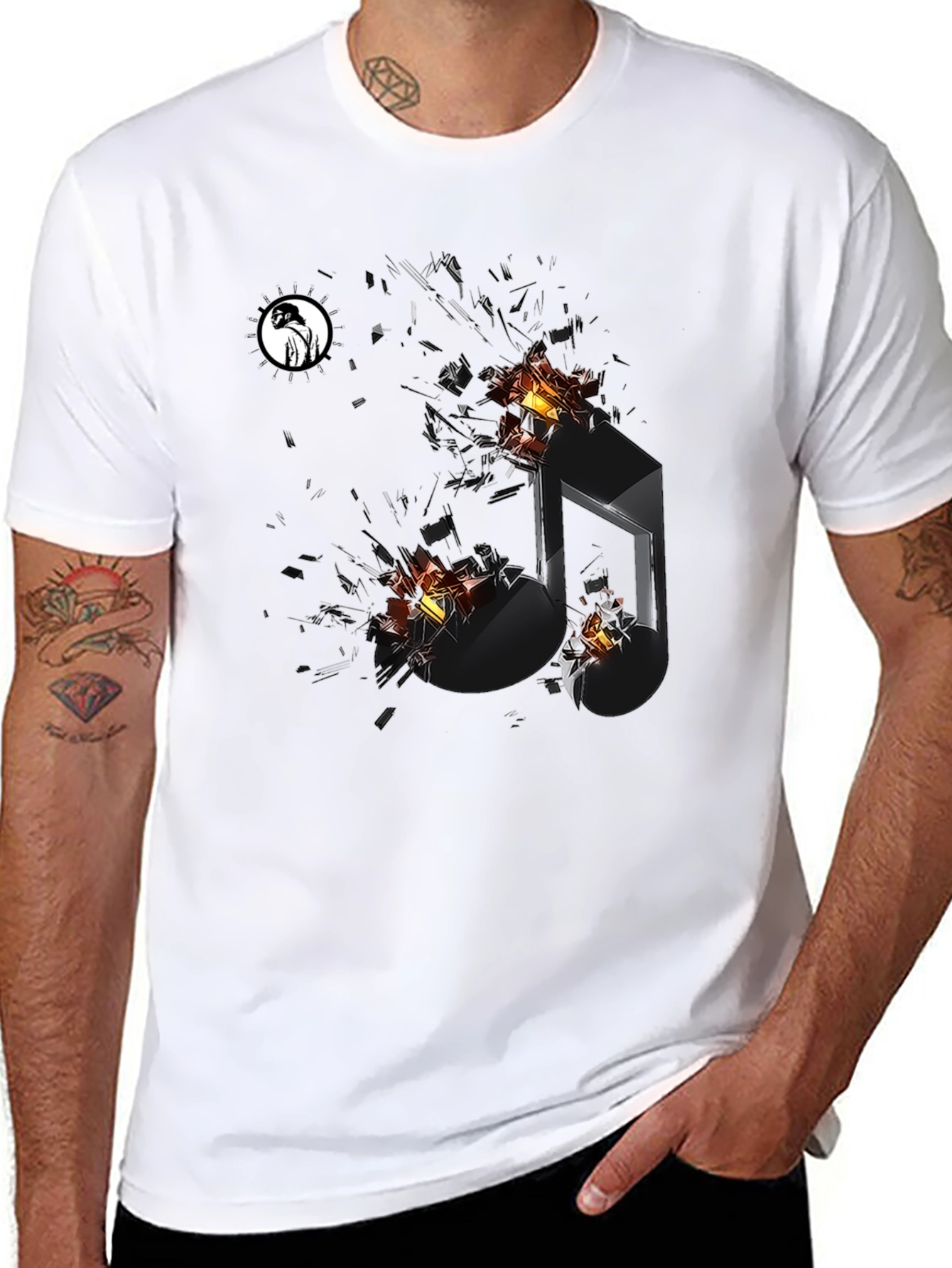 Exploding Music Note Graphic Tee