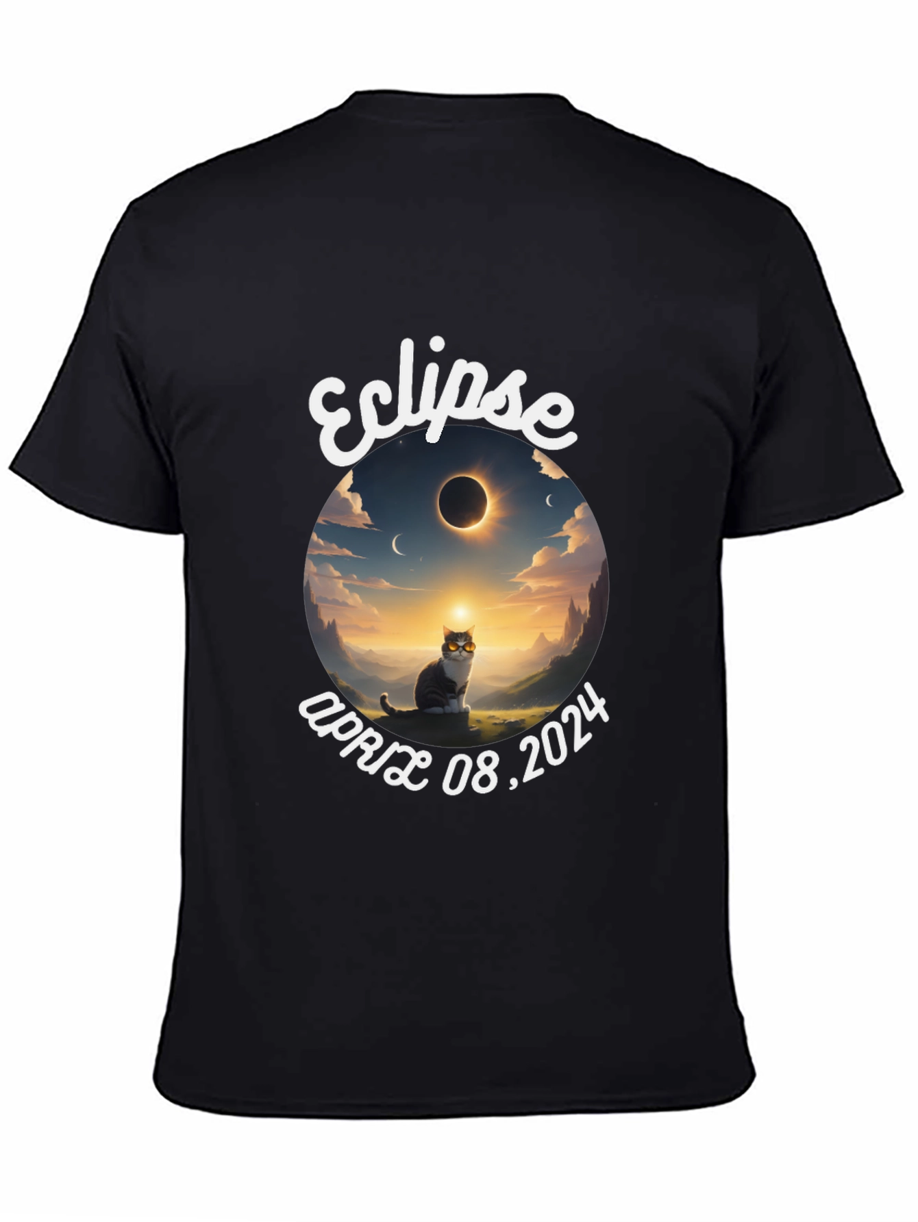 Eclipse April 08 2024 Cat T-Shirt