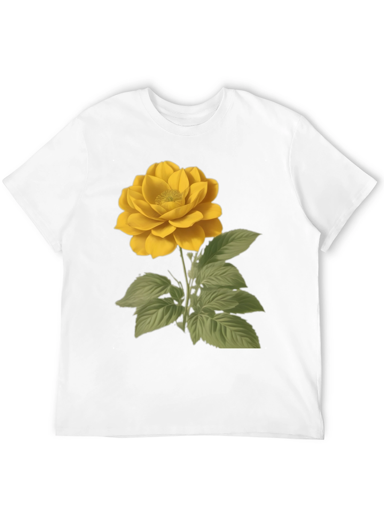 Yellow Rose Graphic Black T-Shirt