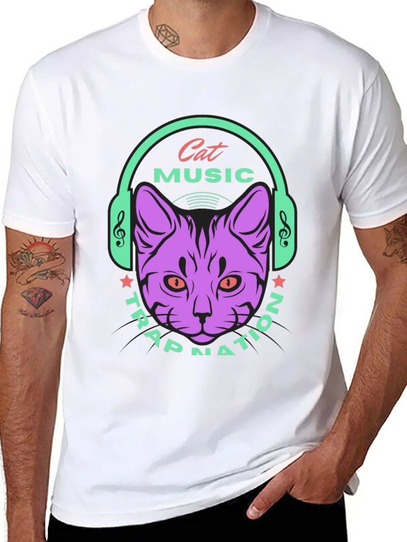 Cat Music Trap Nation Black T-Shirt