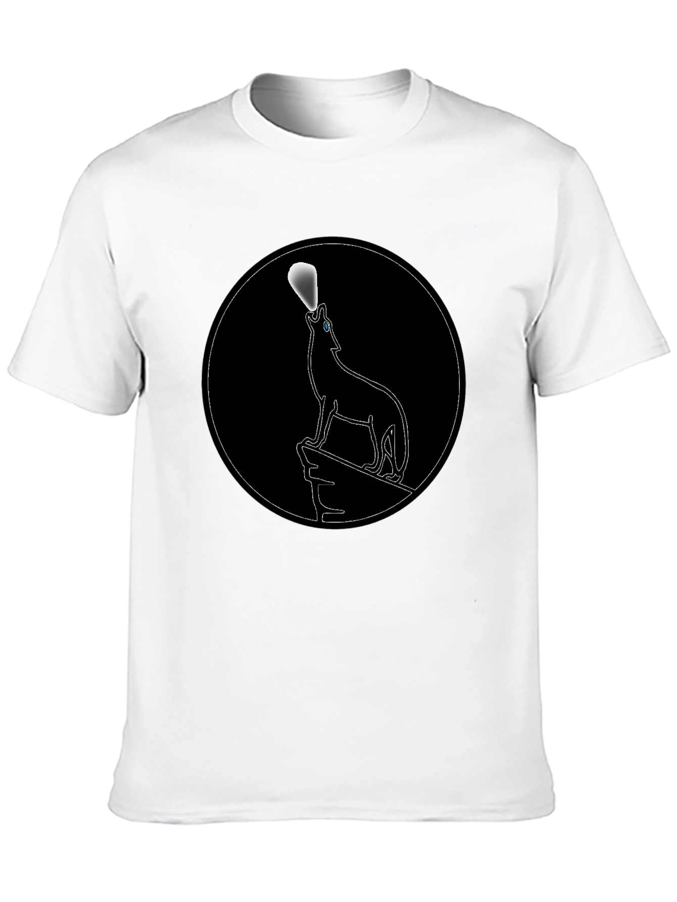 Wolf Howling at Moon Black Graphic Tee