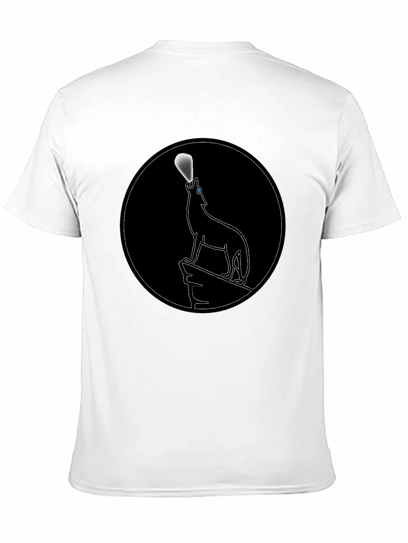 Wolf Howling at Moon Black Graphic Tee