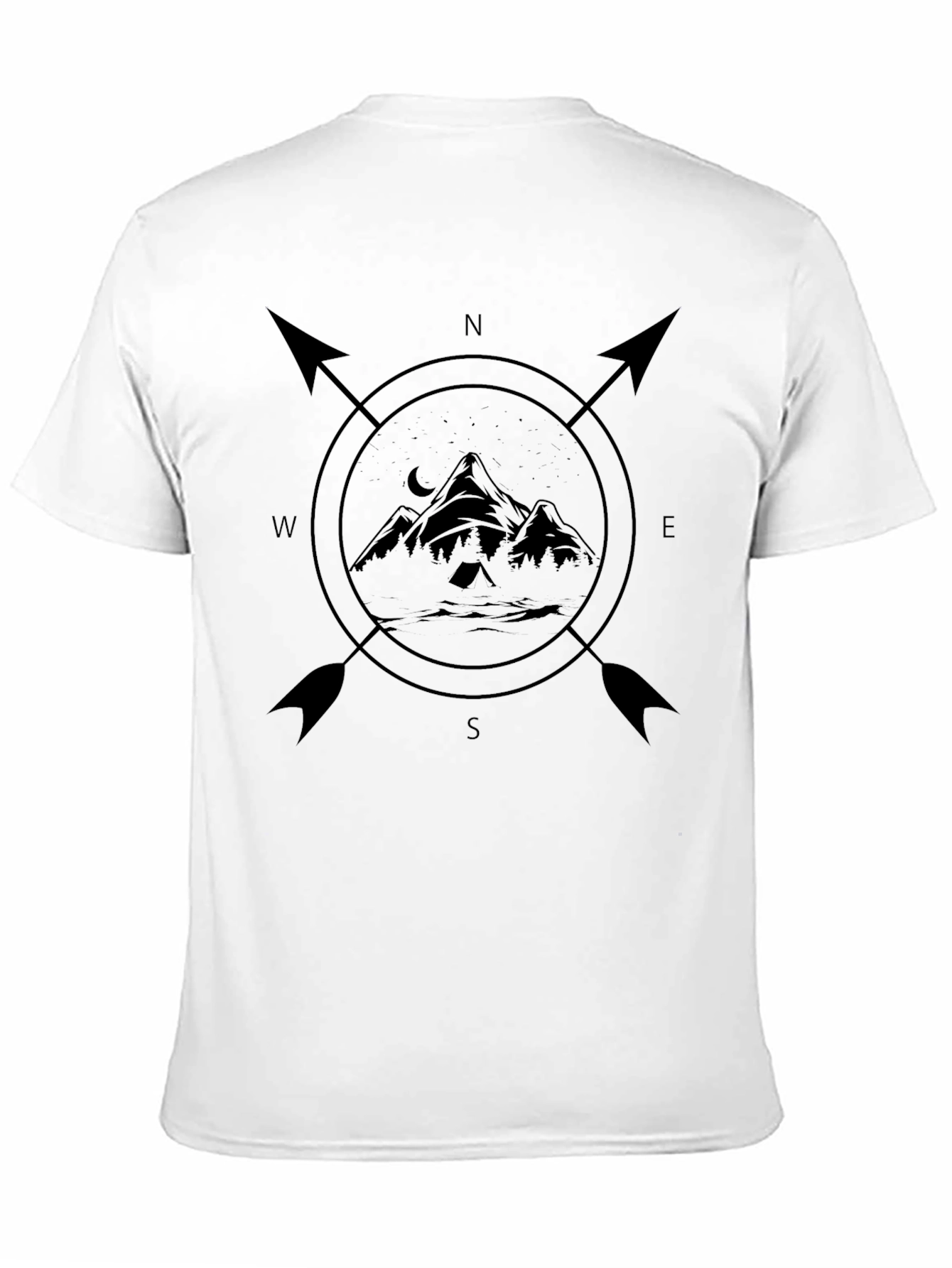 Compass Mountain Graphic Tee - Adventure Awaits!