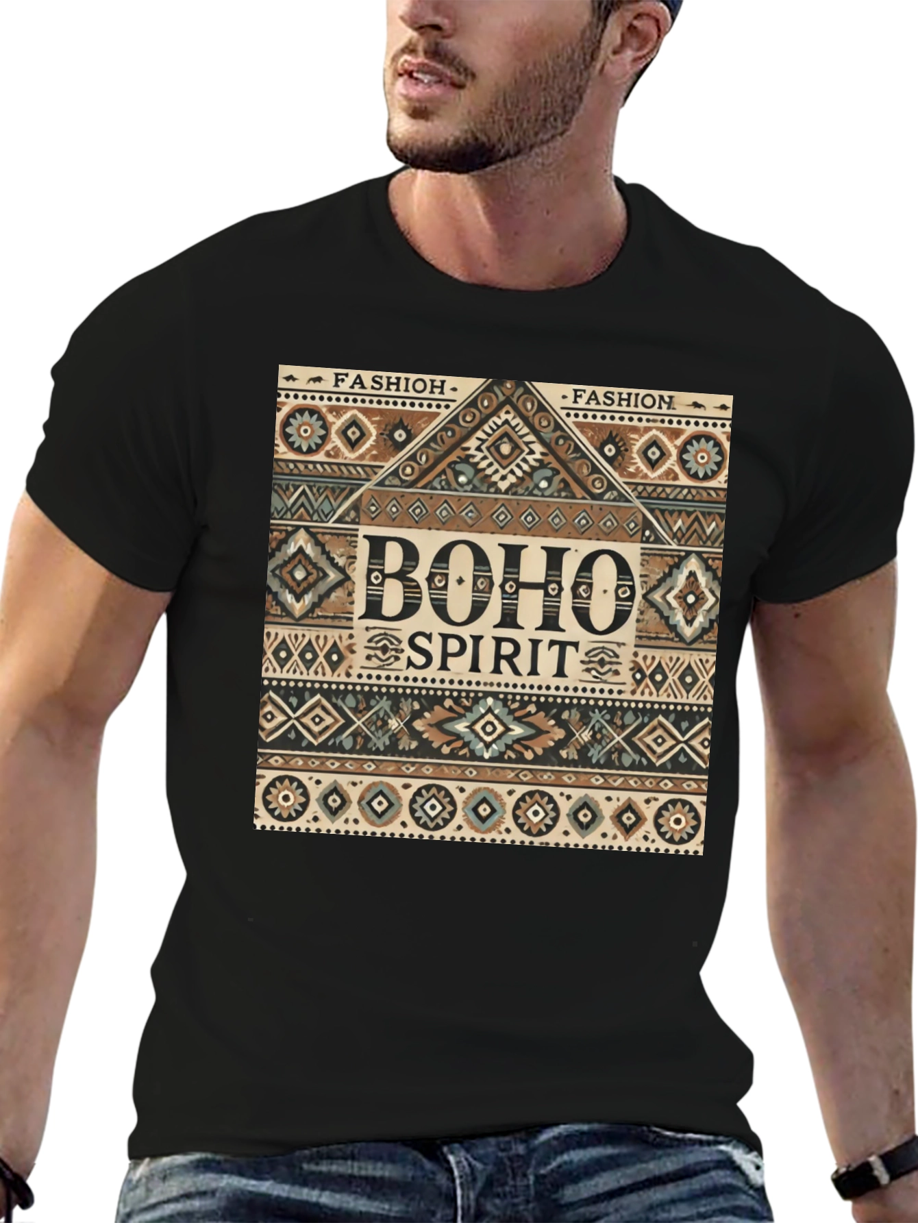 Boho Spirit Graphic Print Mens Tee