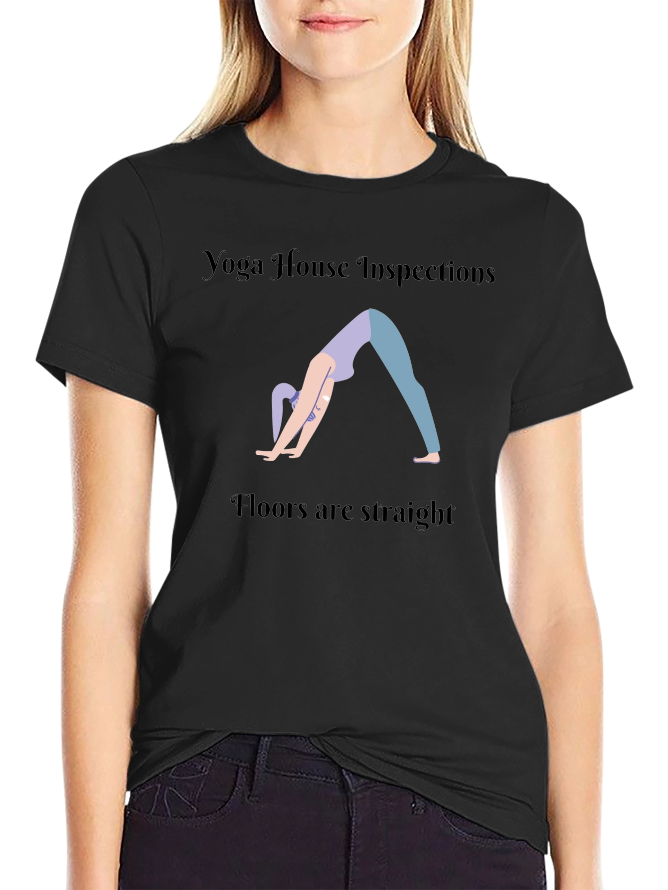 Yoga House Inspections Black Graphic T-Shirt
