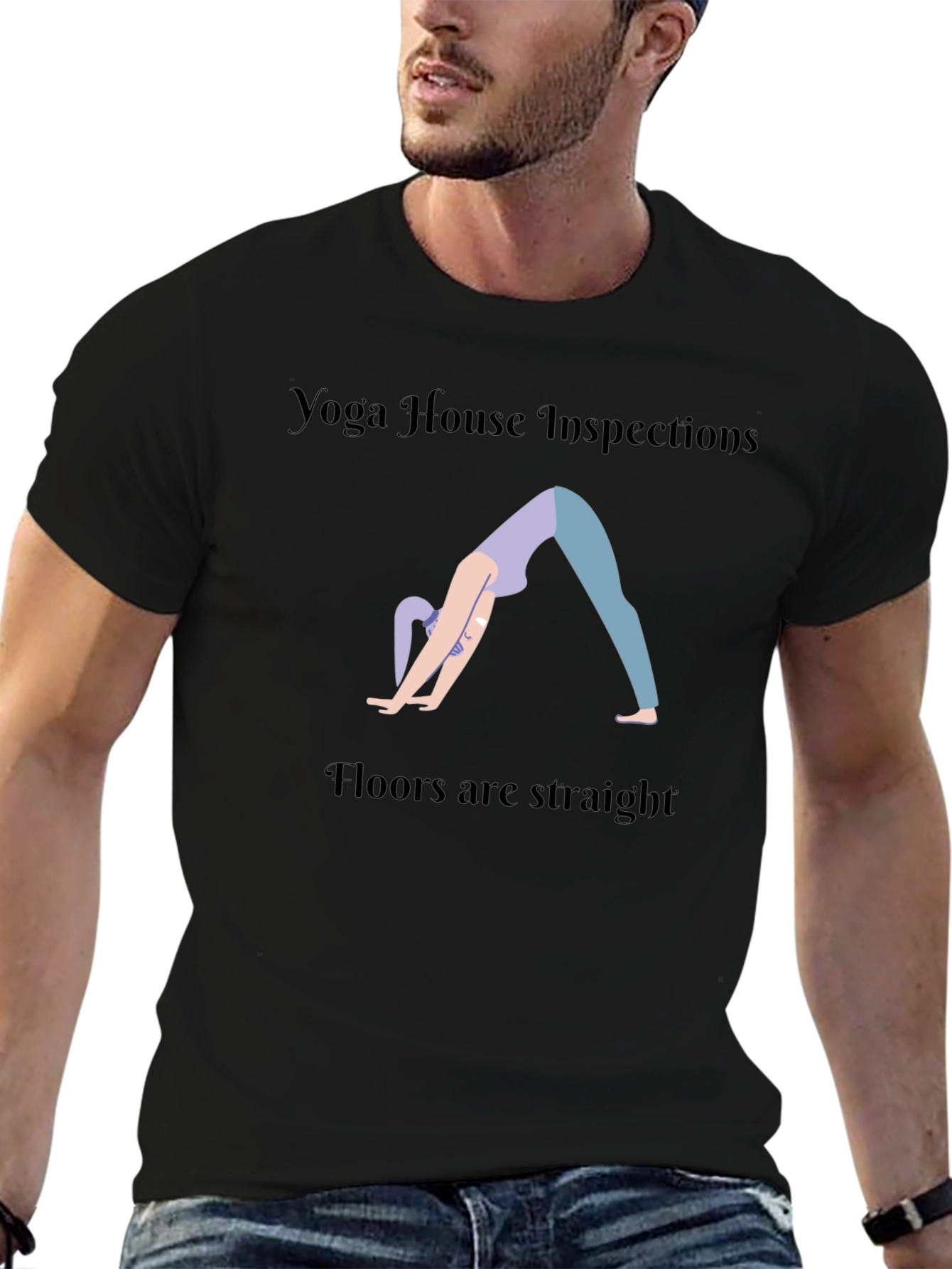 Yoga House Inspections Black Graphic T-Shirt