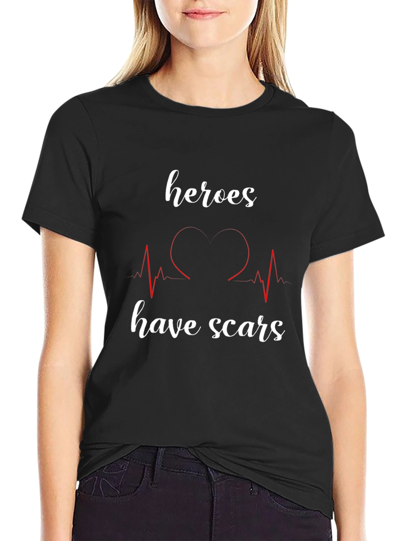 Heroes Have Scars Graphic Tee - Heartbeat Design