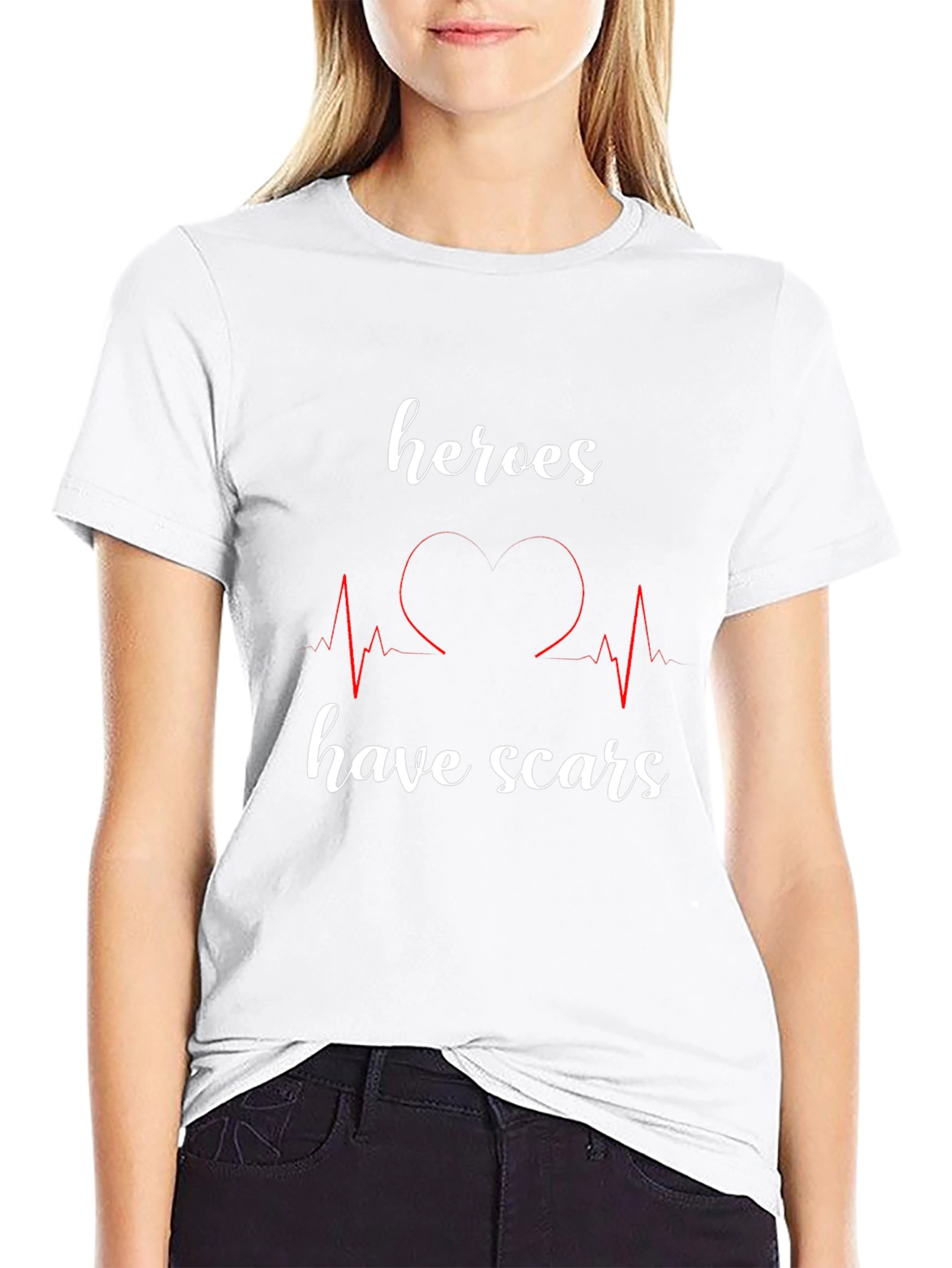 Heroes Have Scars Graphic Tee - Heartbeat Design
