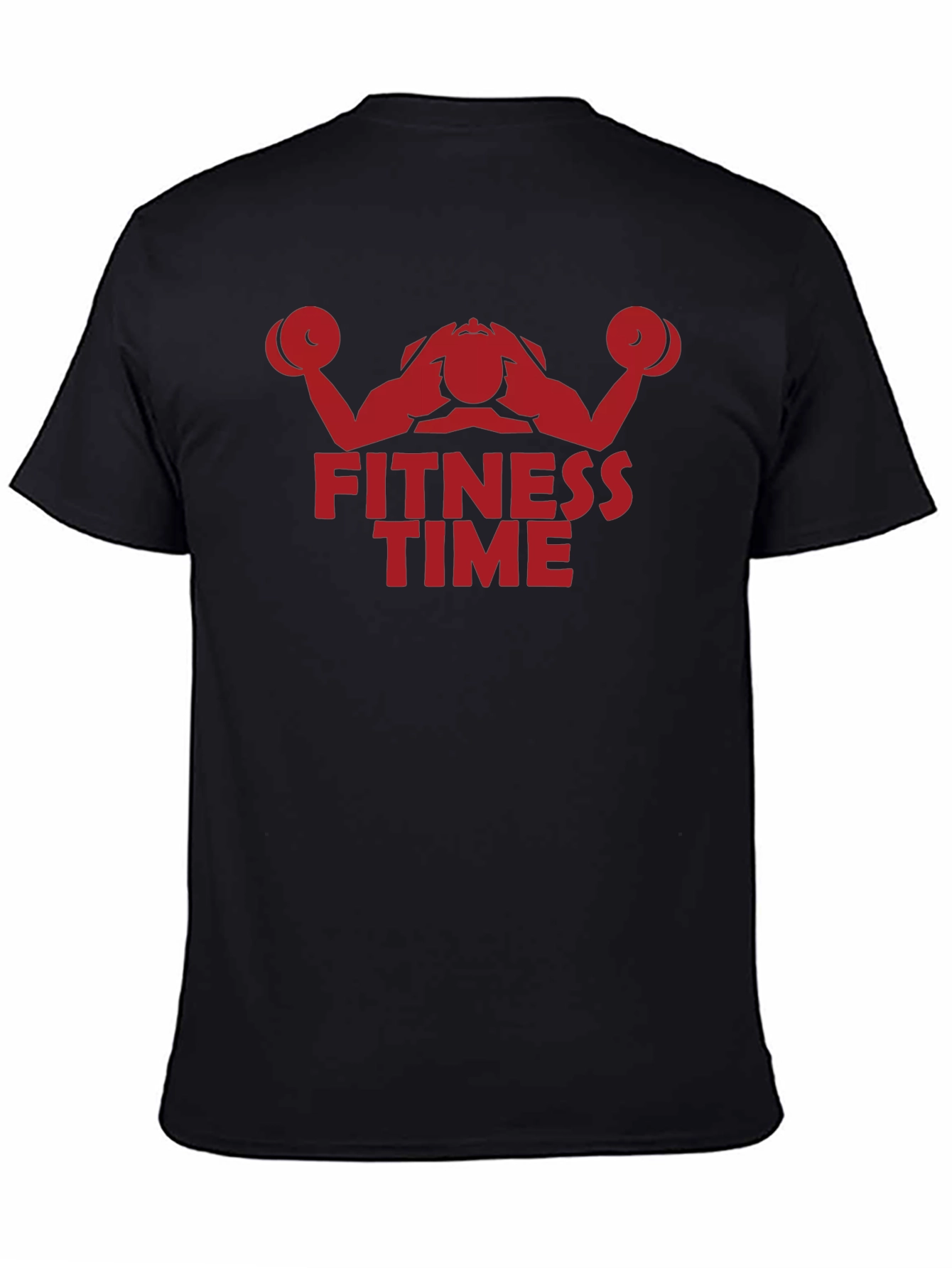 Fitness Time Graphic Tee - Black Cotton