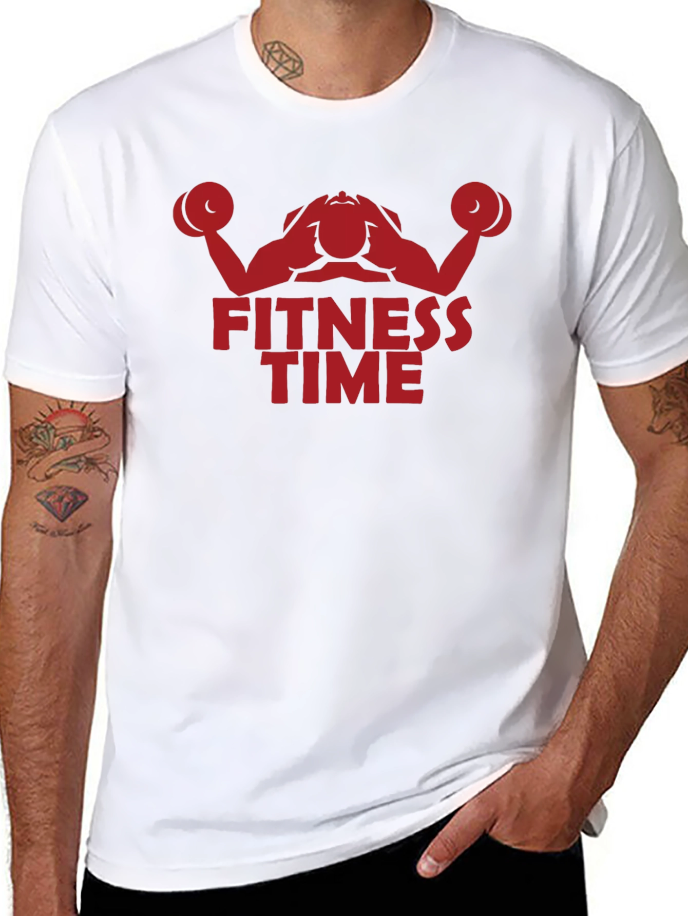 Fitness Time Graphic Tee - Black Cotton