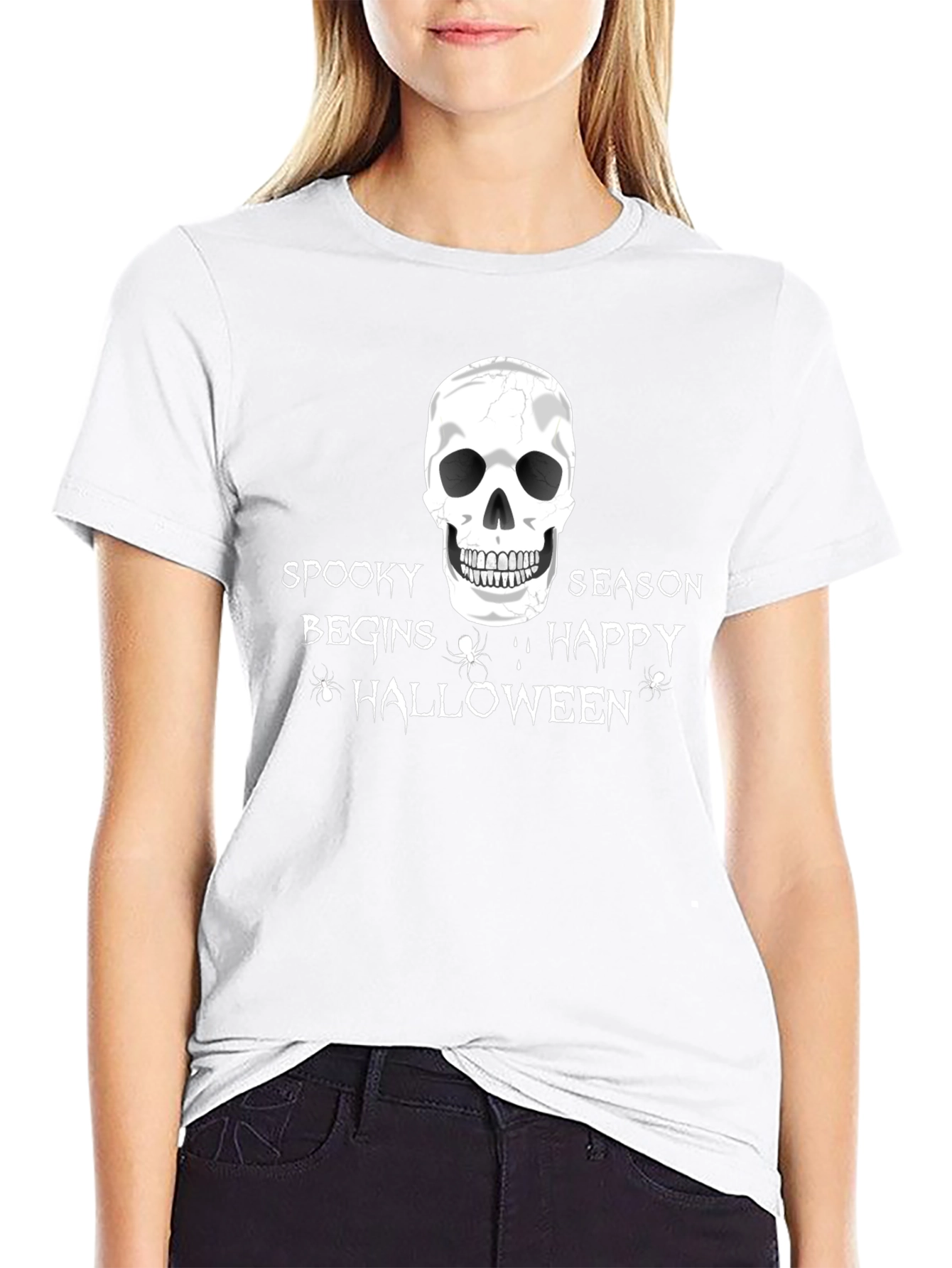Spooky Season Halloween T-Shirt - Skull Design