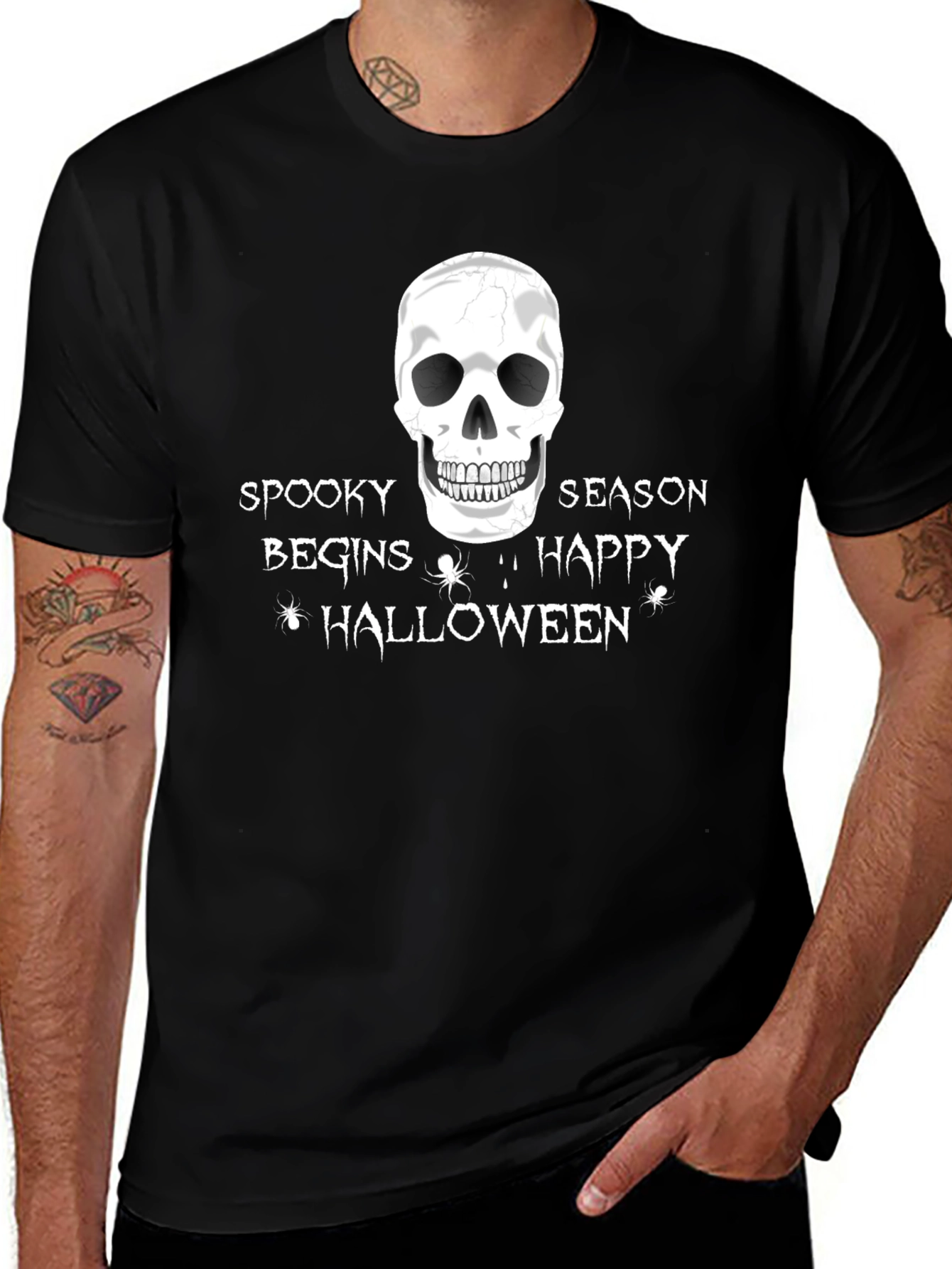 Spooky Season Halloween T-Shirt - Skull Design