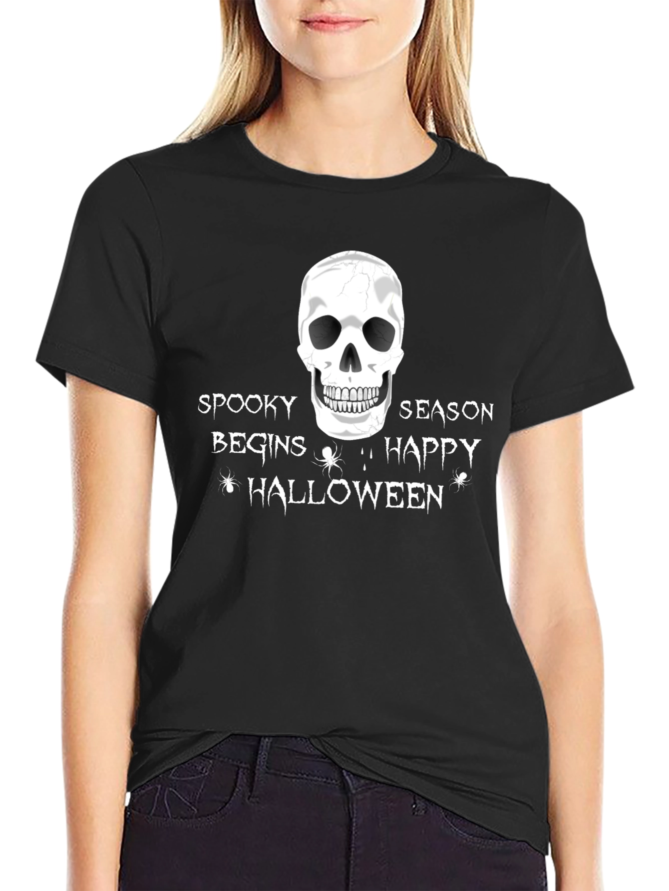 Spooky Season Halloween T-Shirt - Skull Design