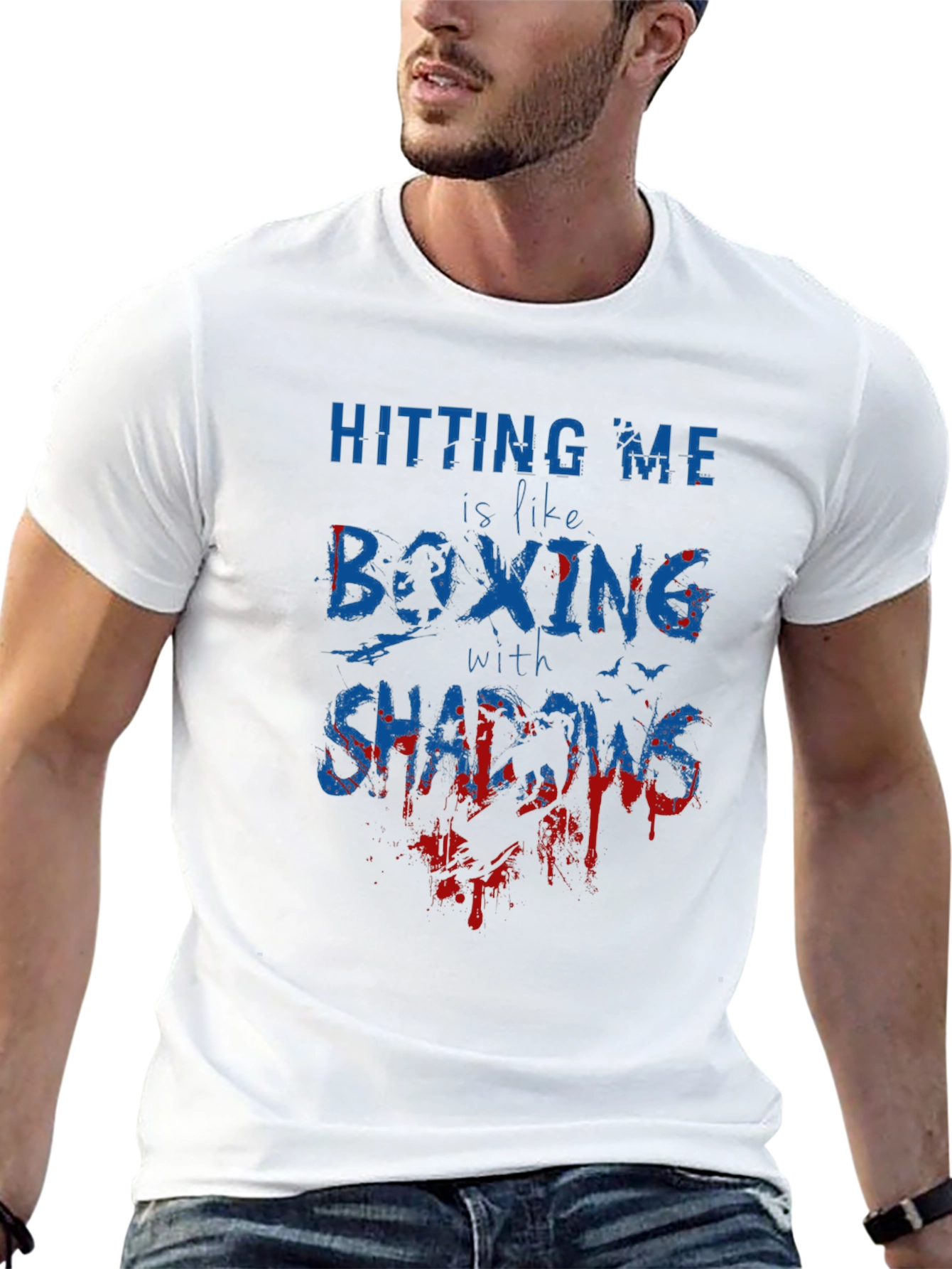 Boxing with Shadows Graphic Tee - Black Cotton