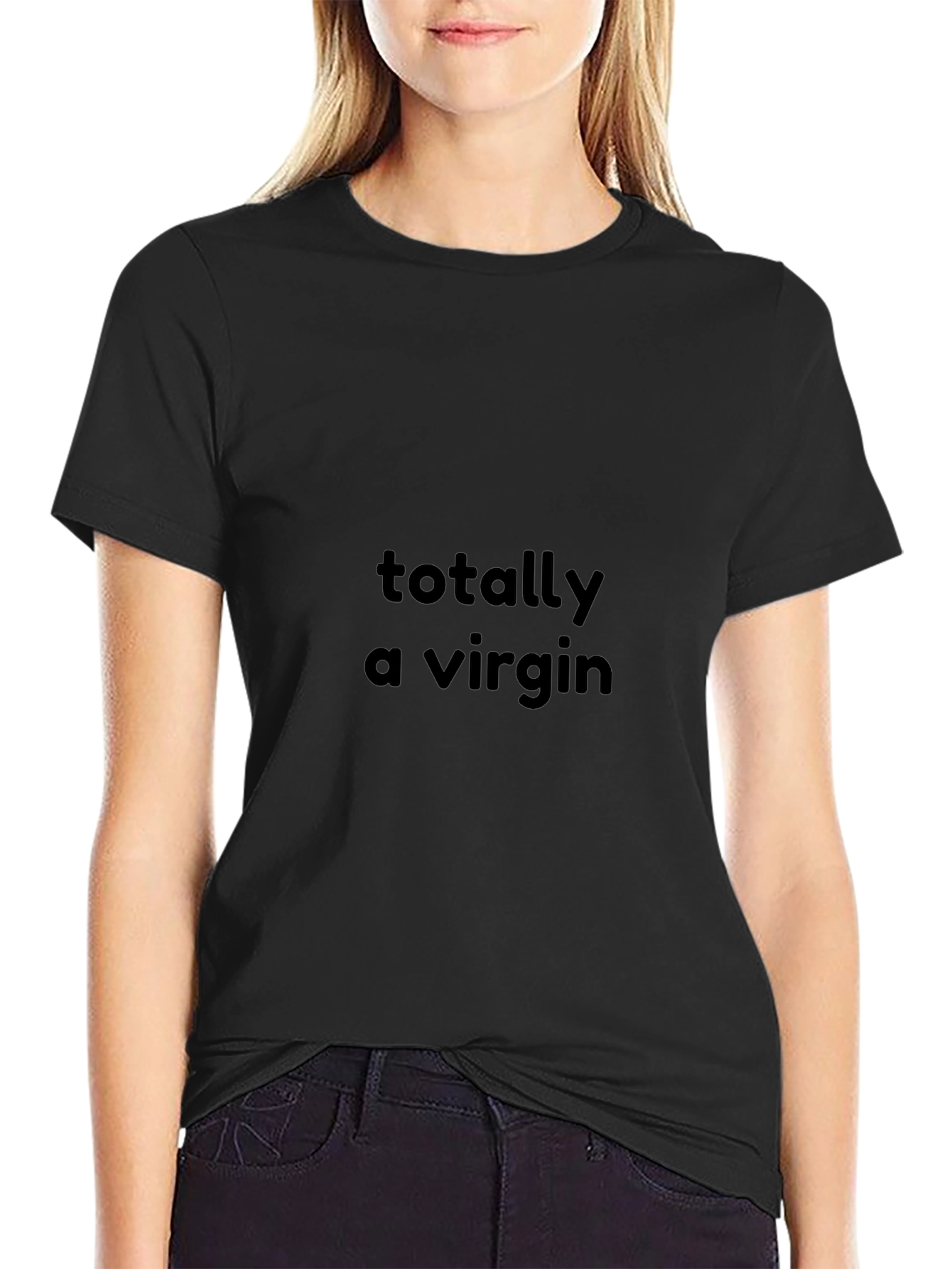 Totally A Virgin Black Graphic Tee