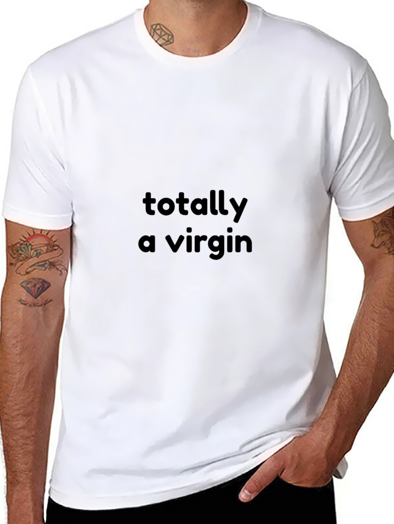 Totally A Virgin Black Graphic Tee
