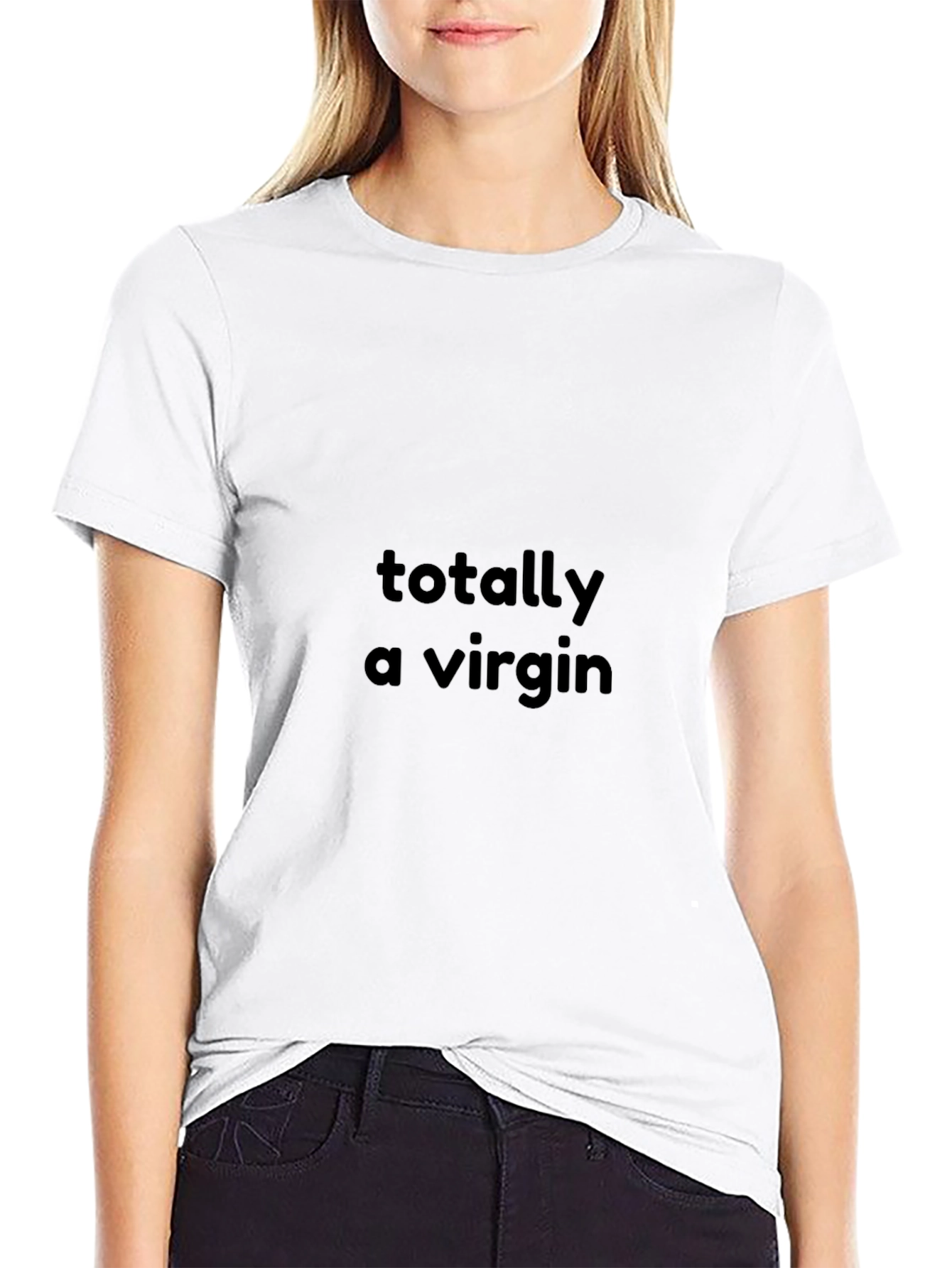 Totally A Virgin Black Graphic Tee