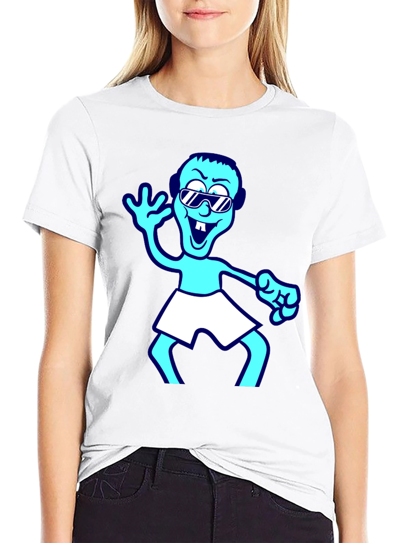 Cartoon Graphic T-Shirt - Black