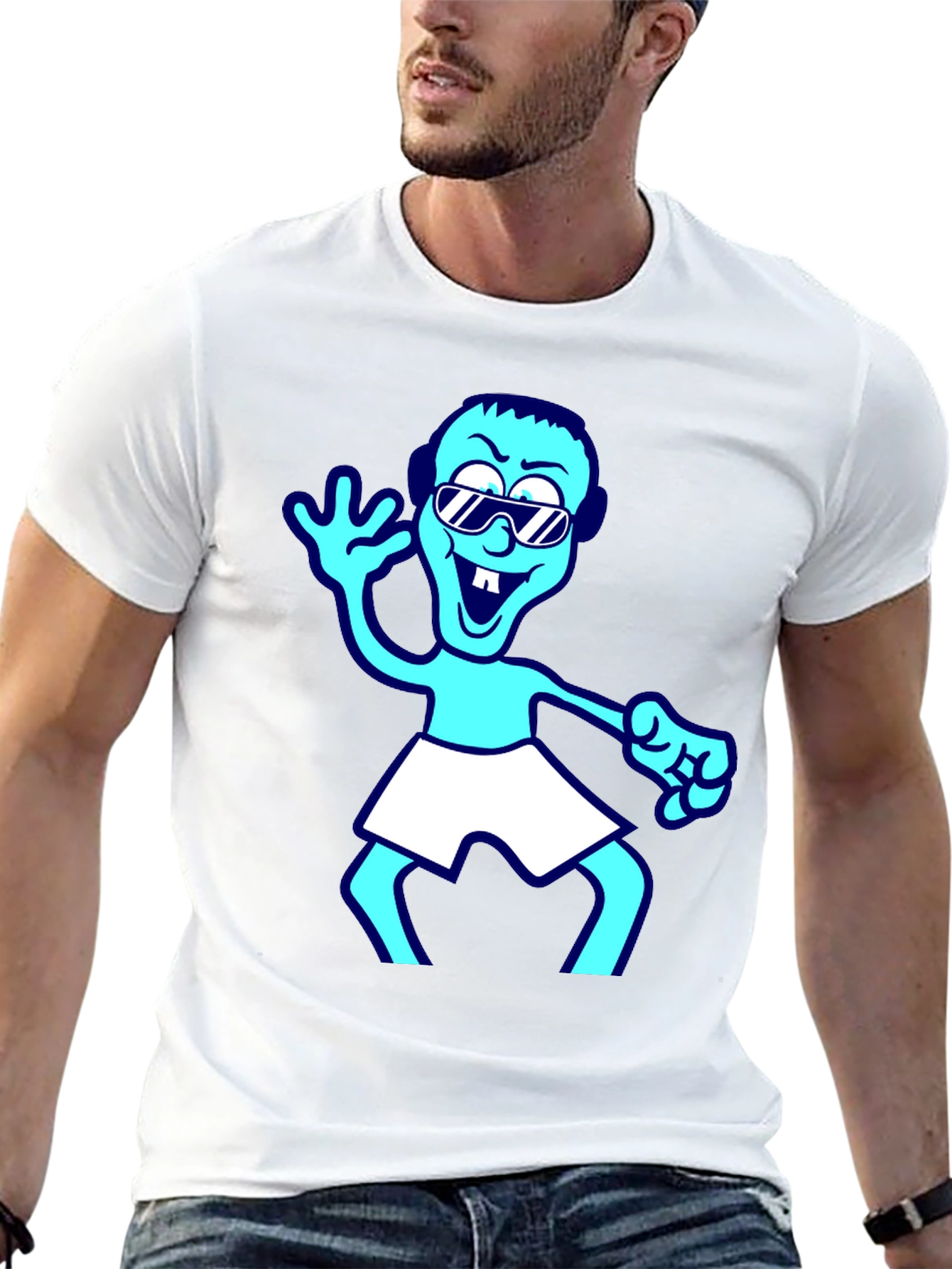 Cartoon Graphic T-Shirt - Black