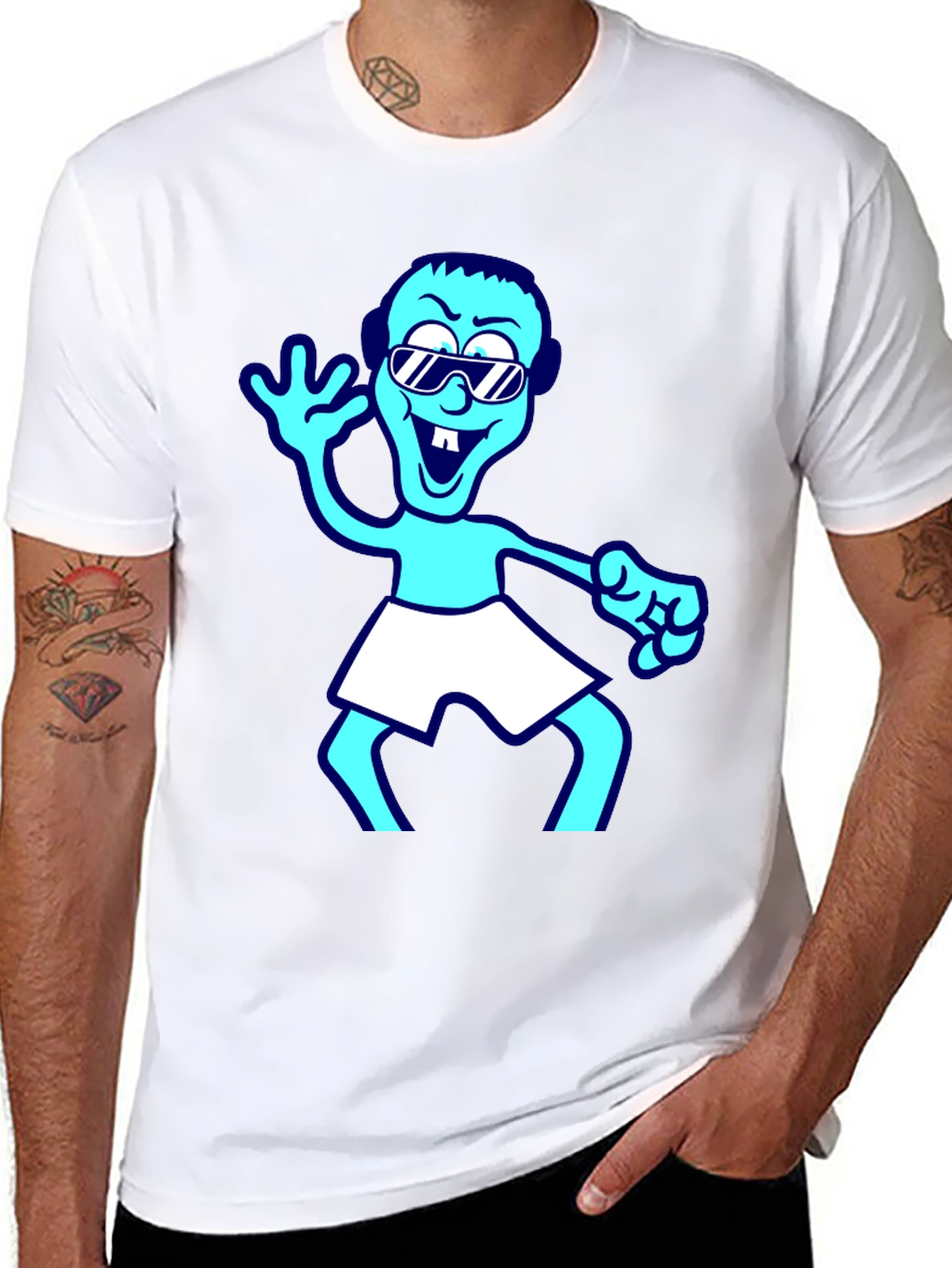 Cartoon Graphic T-Shirt - Black