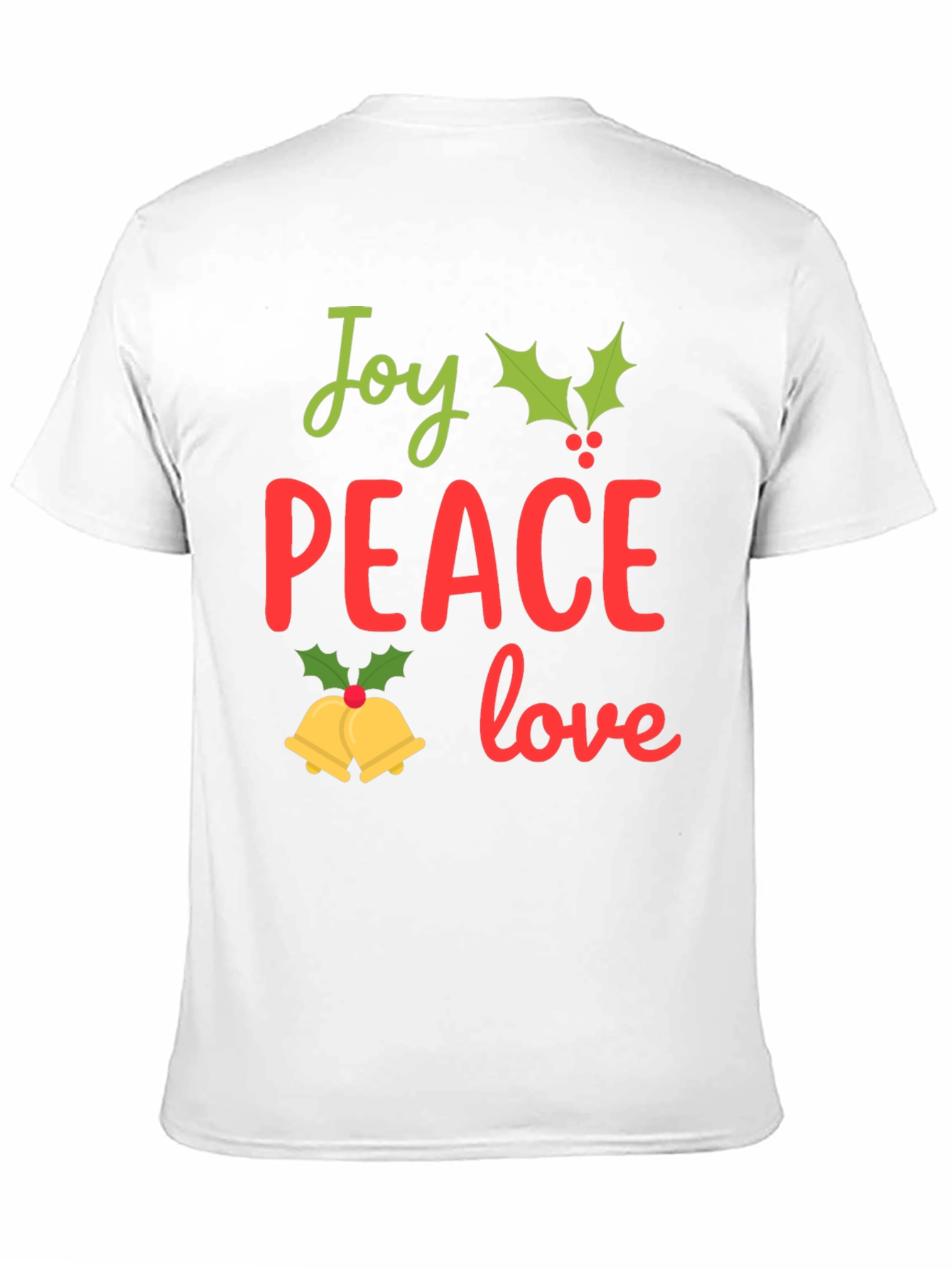 Joy Peace Love Christmas T-Shirt Festive Holiday Tee