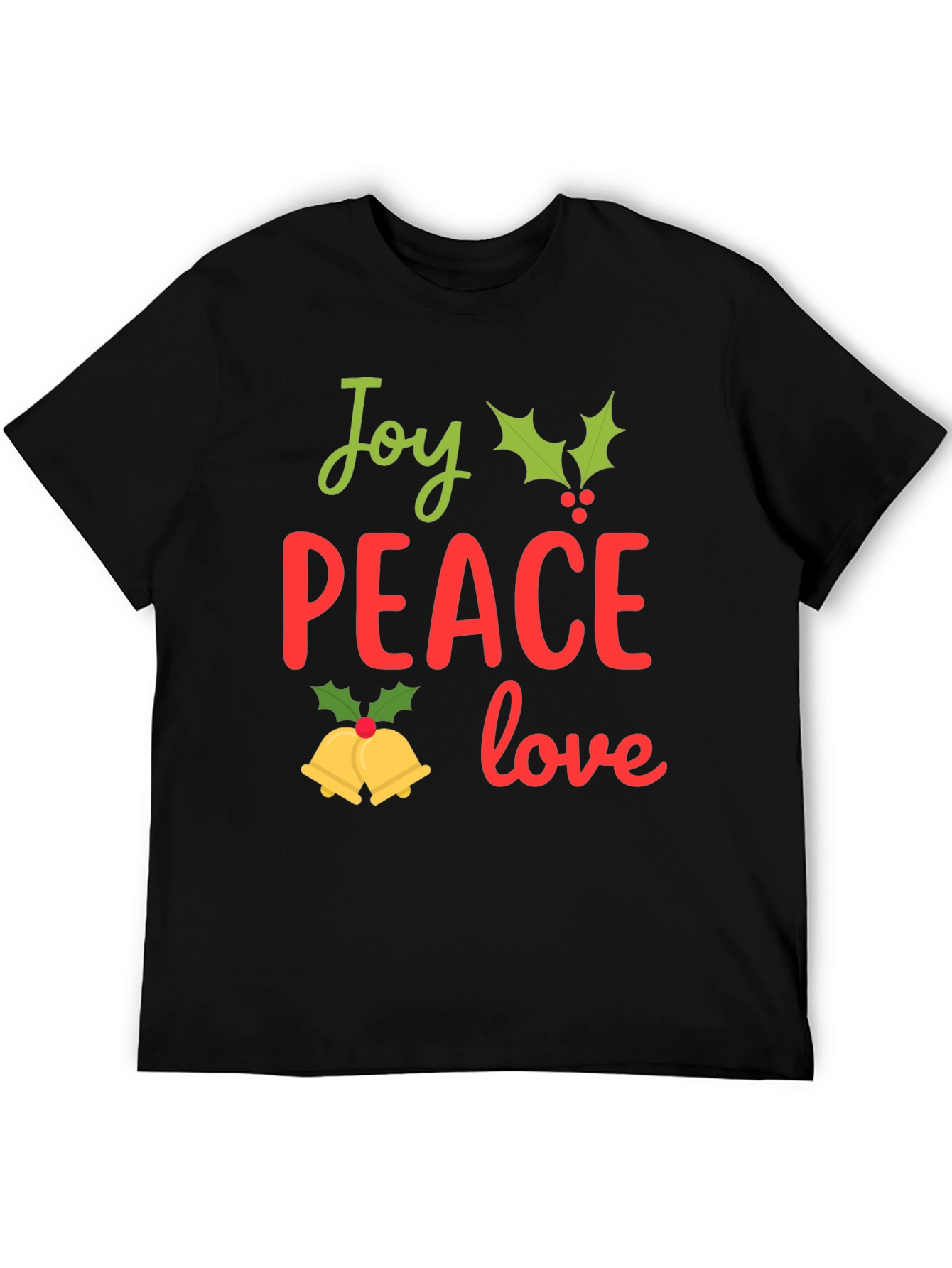 Joy Peace Love Christmas T-Shirt Festive Holiday Tee