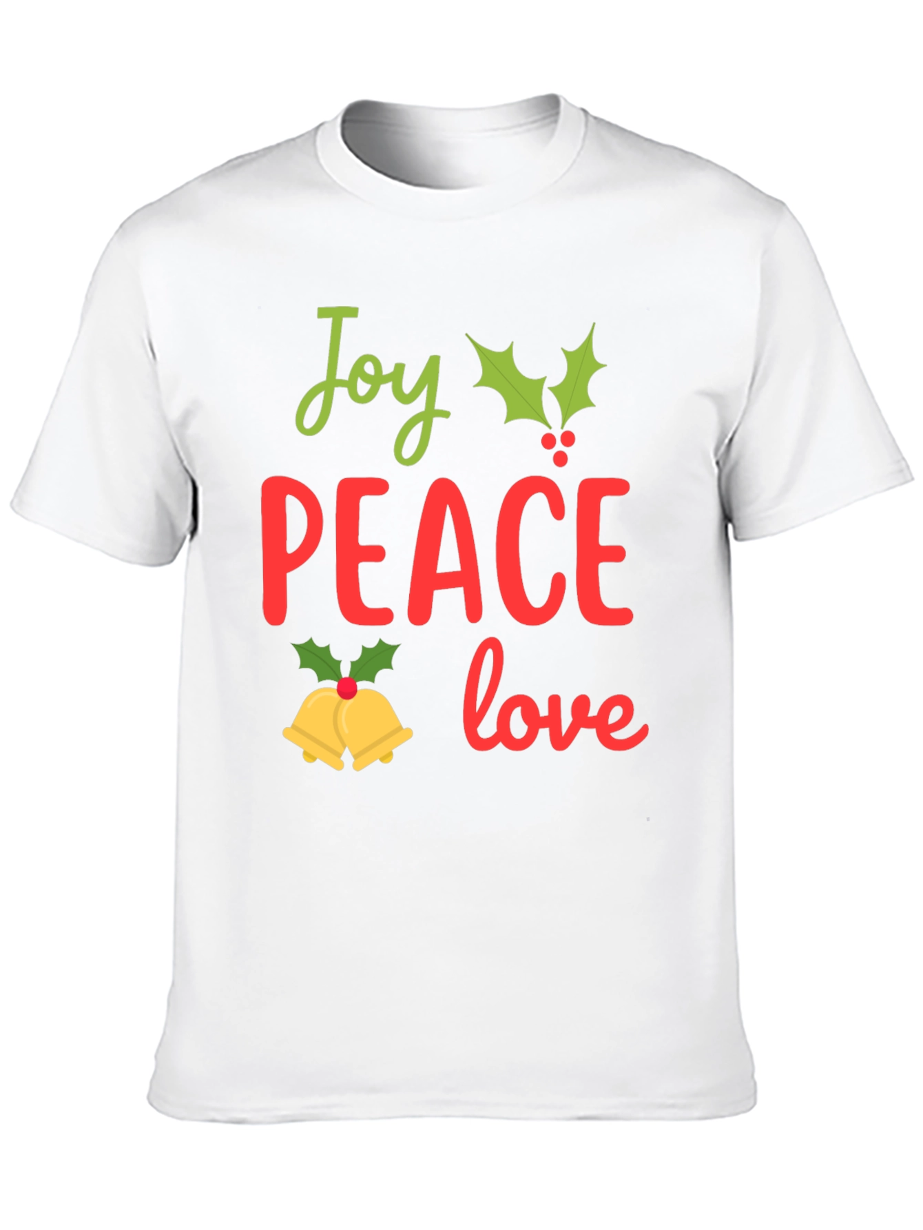 Joy Peace Love Christmas T-Shirt Festive Holiday Tee