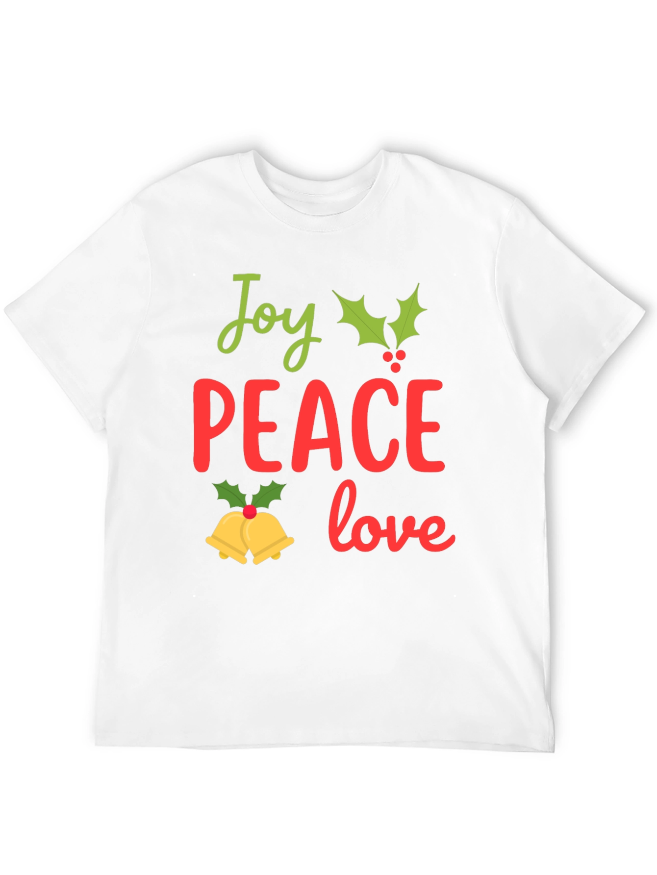 Joy Peace Love Christmas T-Shirt Festive Holiday Tee