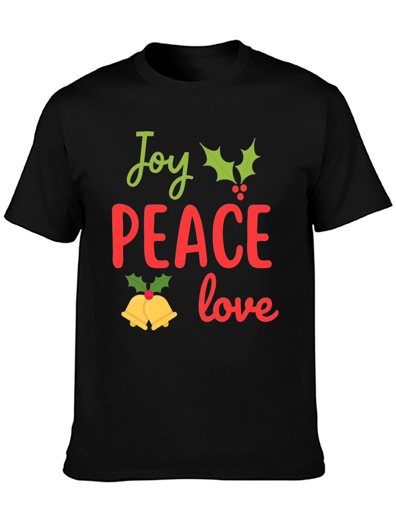 Joy Peace Love Christmas T-Shirt Festive Holiday Tee