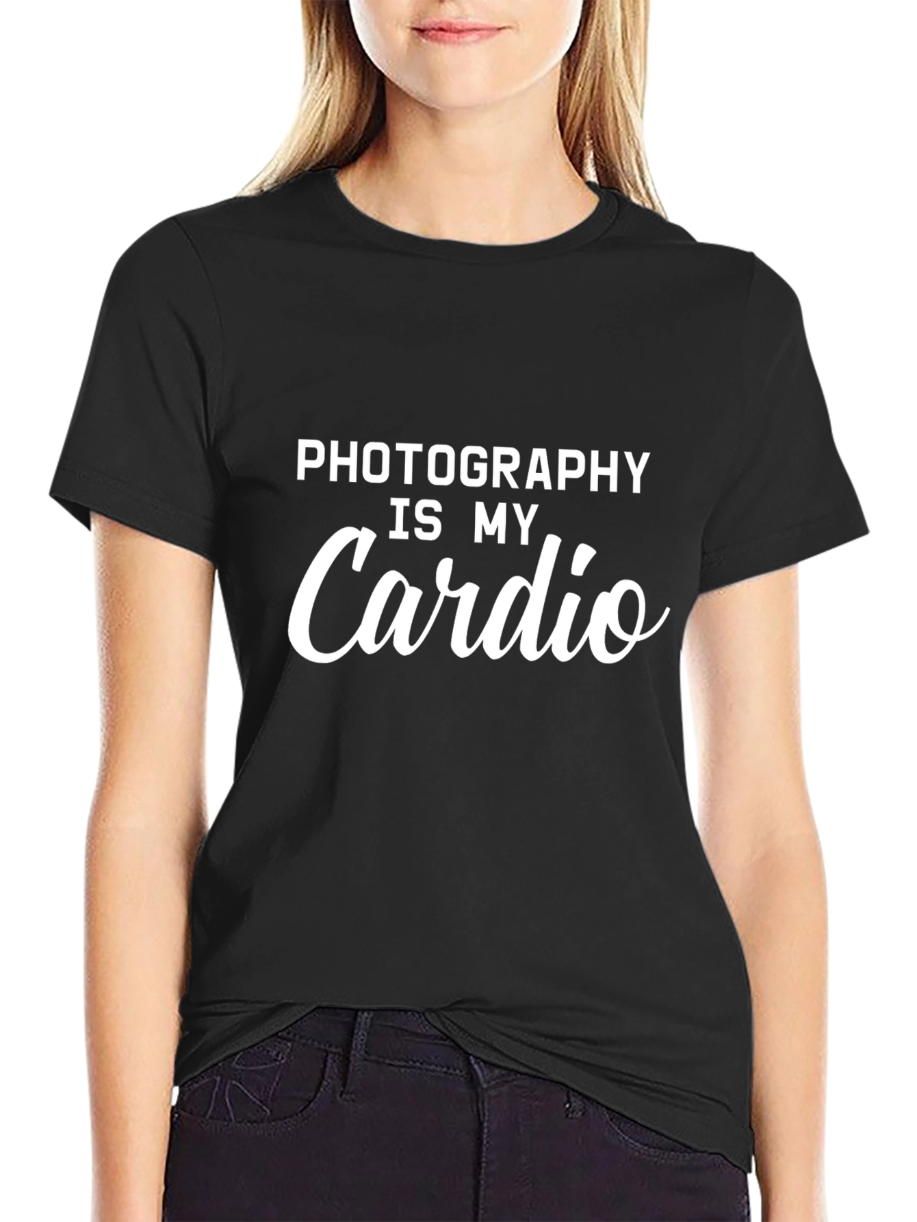 Photography Is My Cardio - Black T-Shirt
