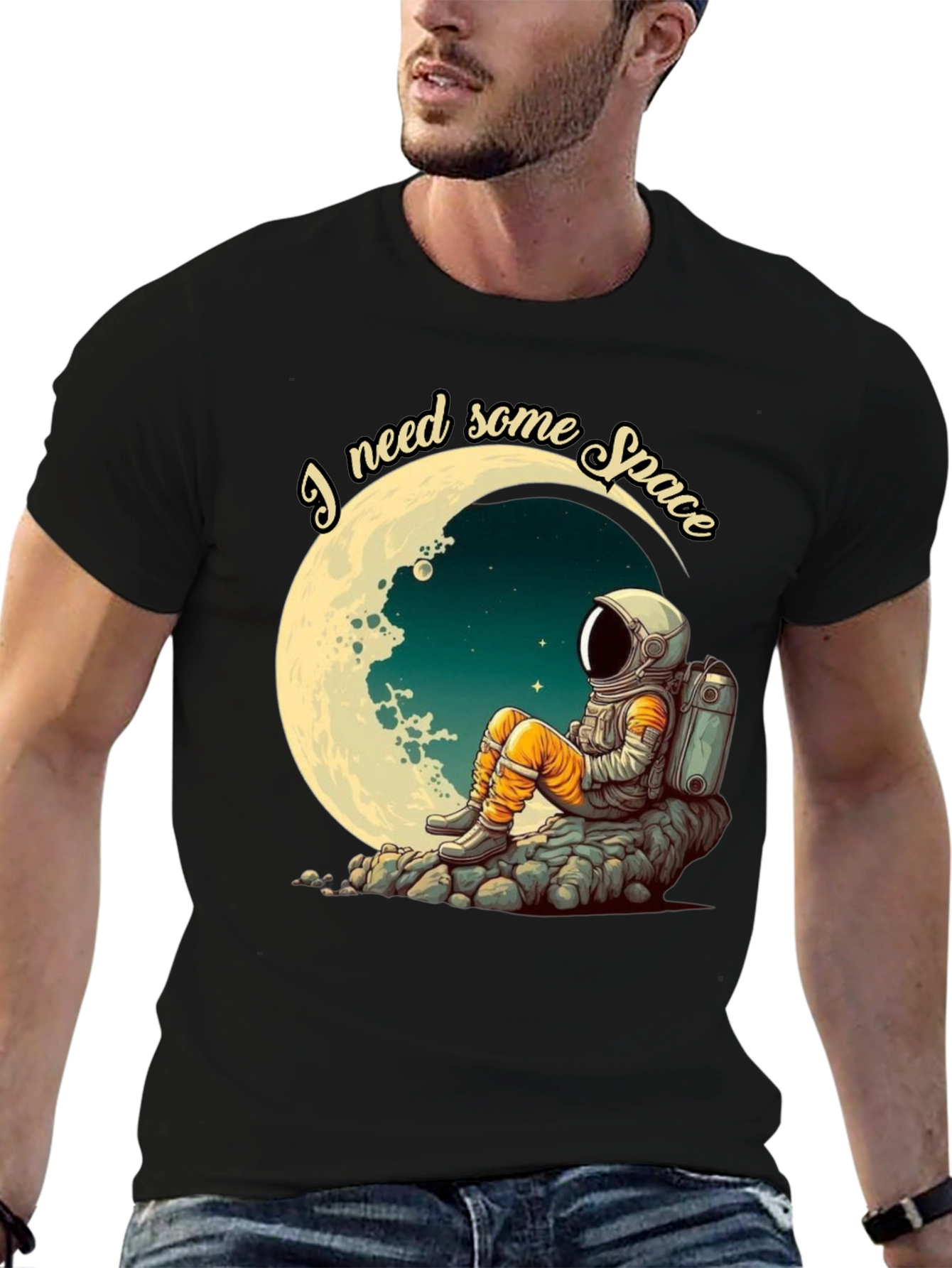 I Need Space T-Shirt - Astronaut Moon Design