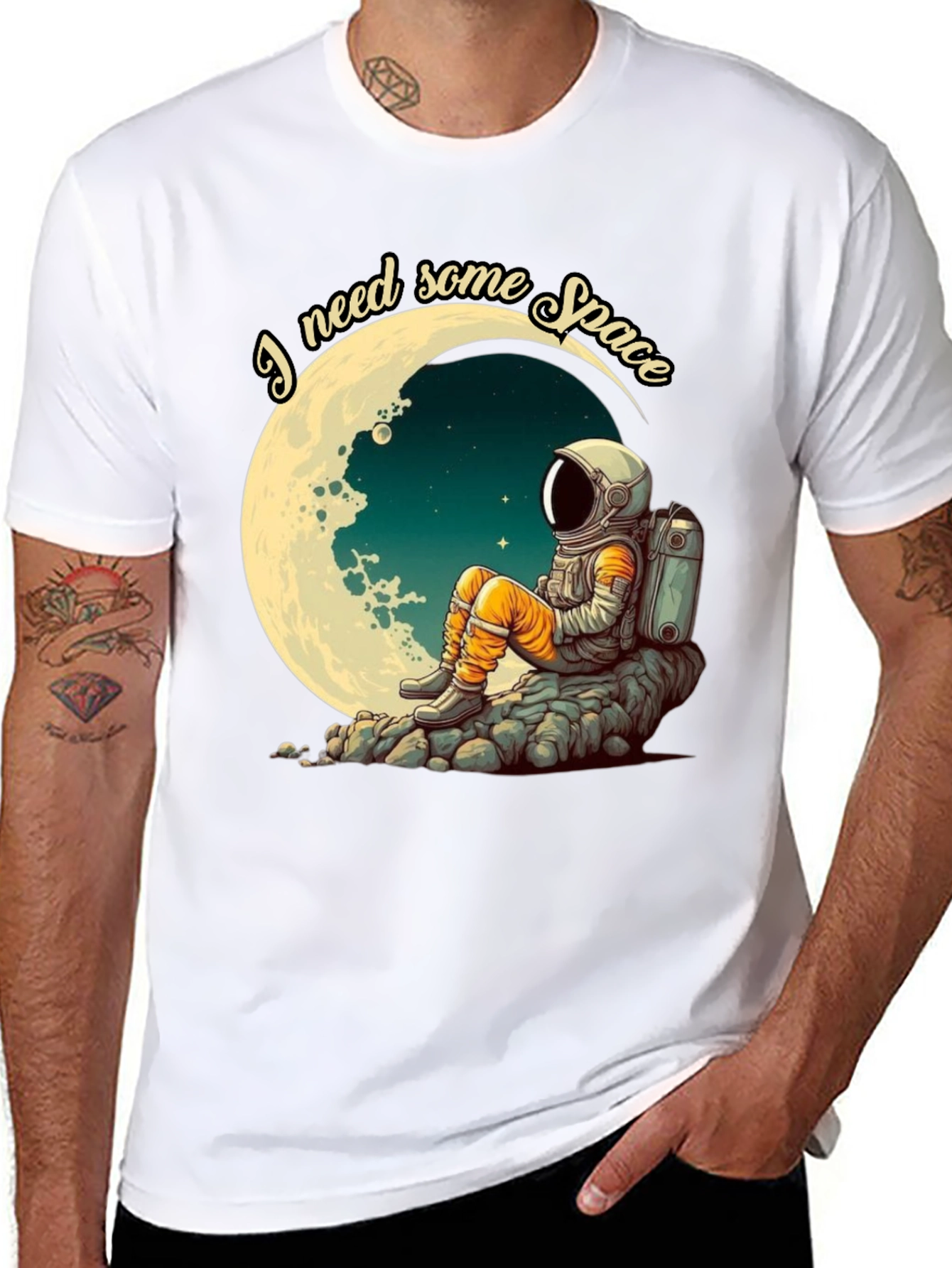 I Need Space T-Shirt - Astronaut Moon Design