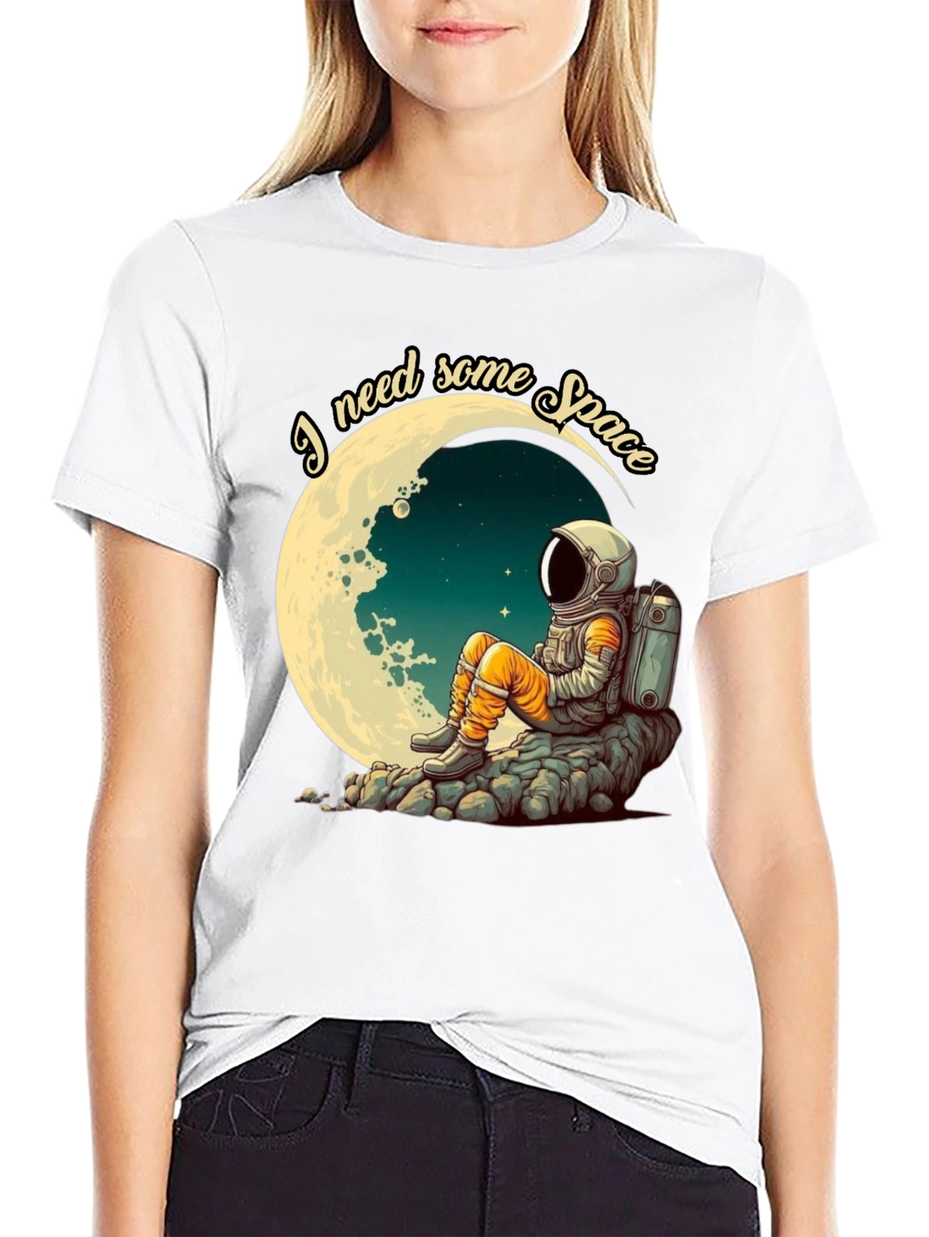 I Need Space T-Shirt - Astronaut Moon Design