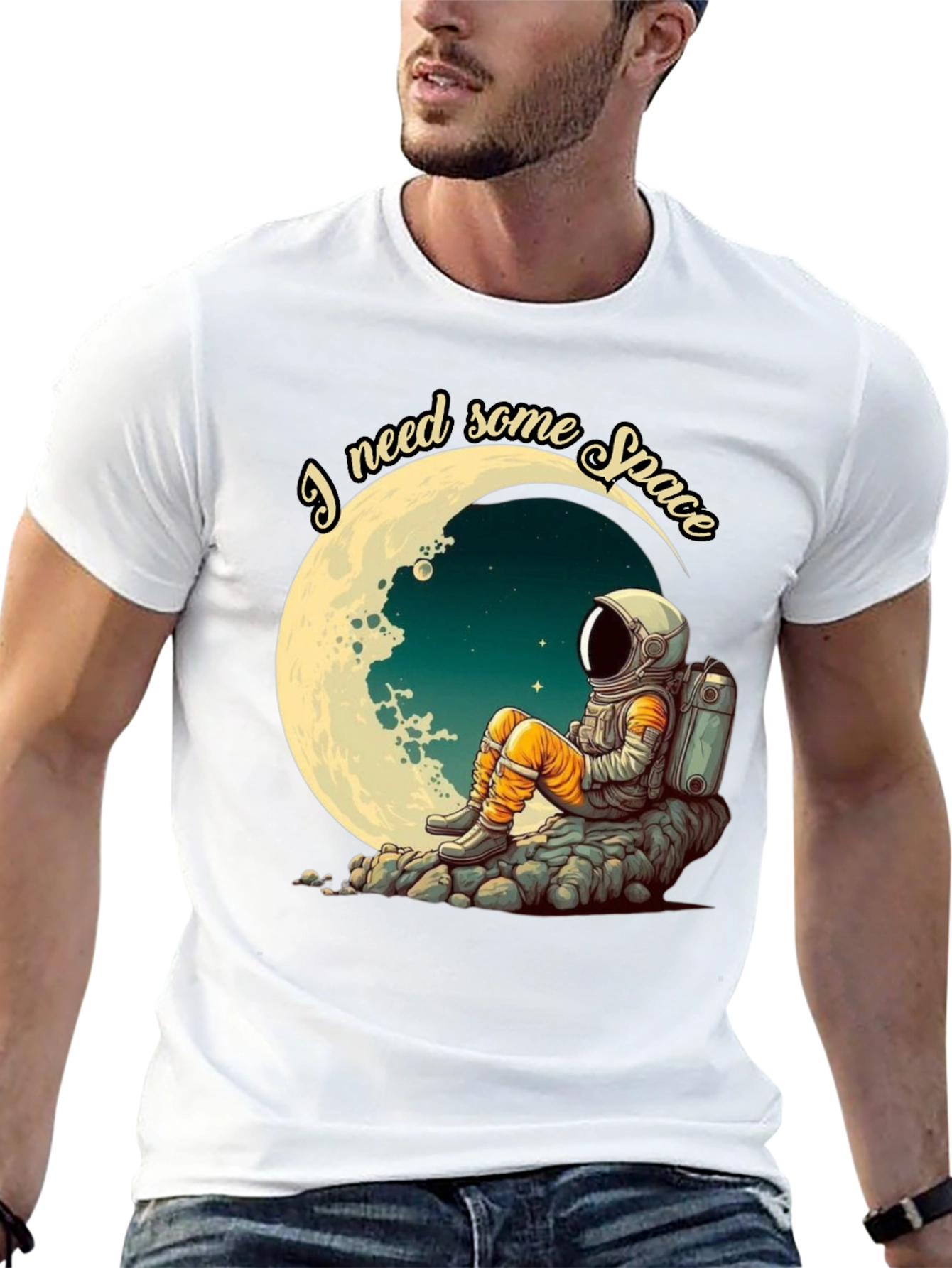 I Need Space T-Shirt - Astronaut Moon Design
