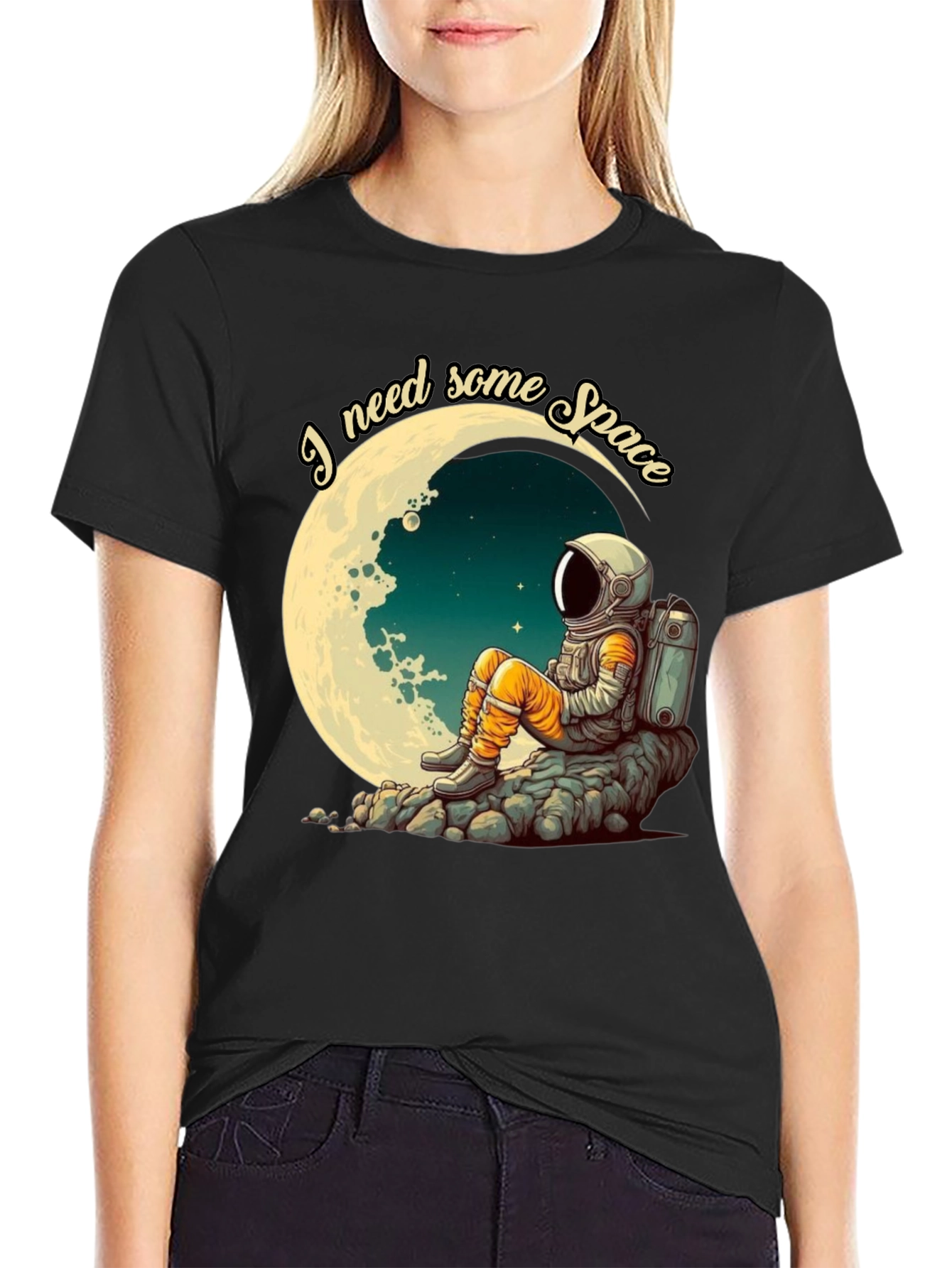 I Need Space T-Shirt - Astronaut Moon Design