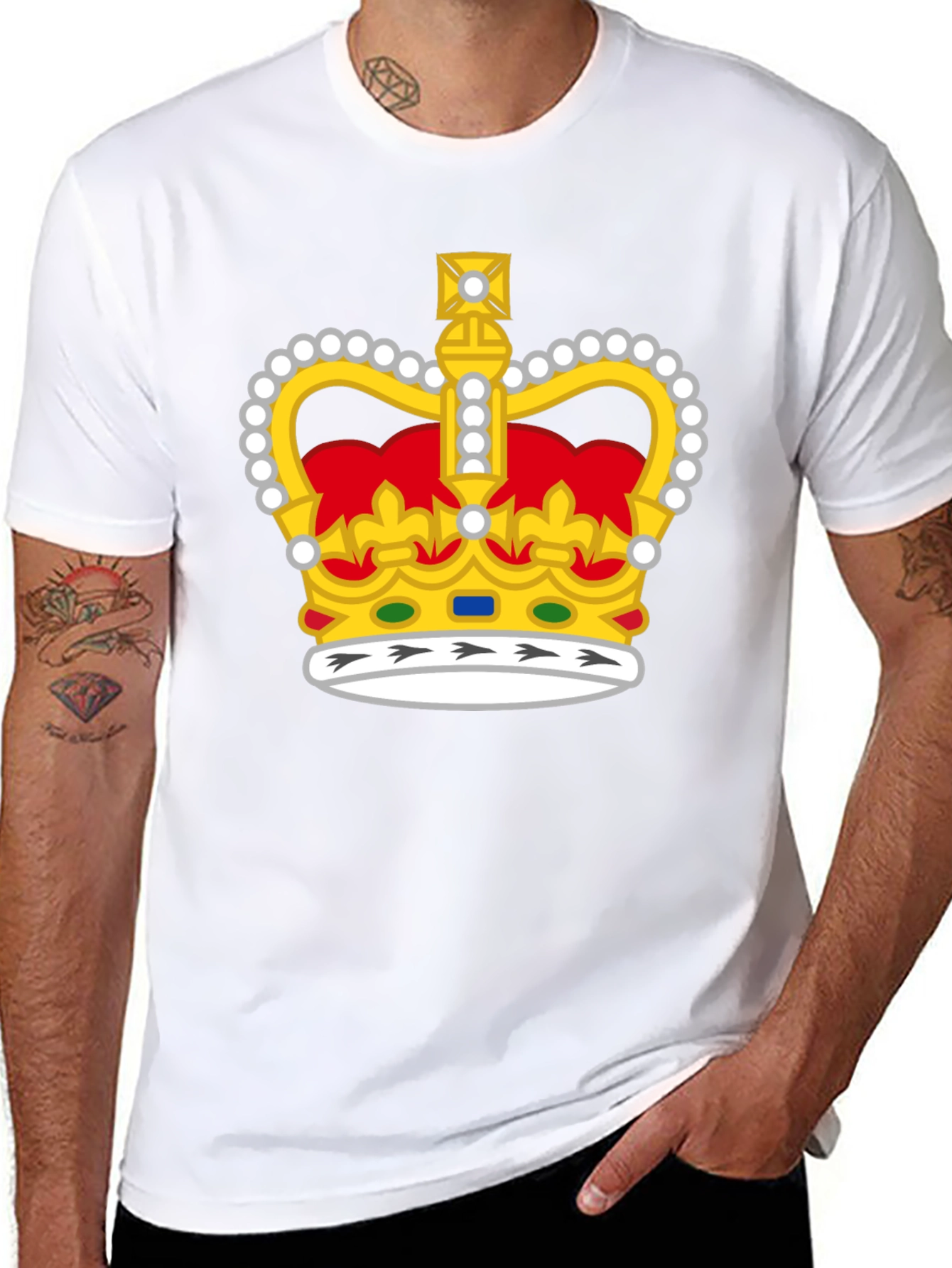 Regal Crown Graphic T-Shirt - Black Cotton Tee