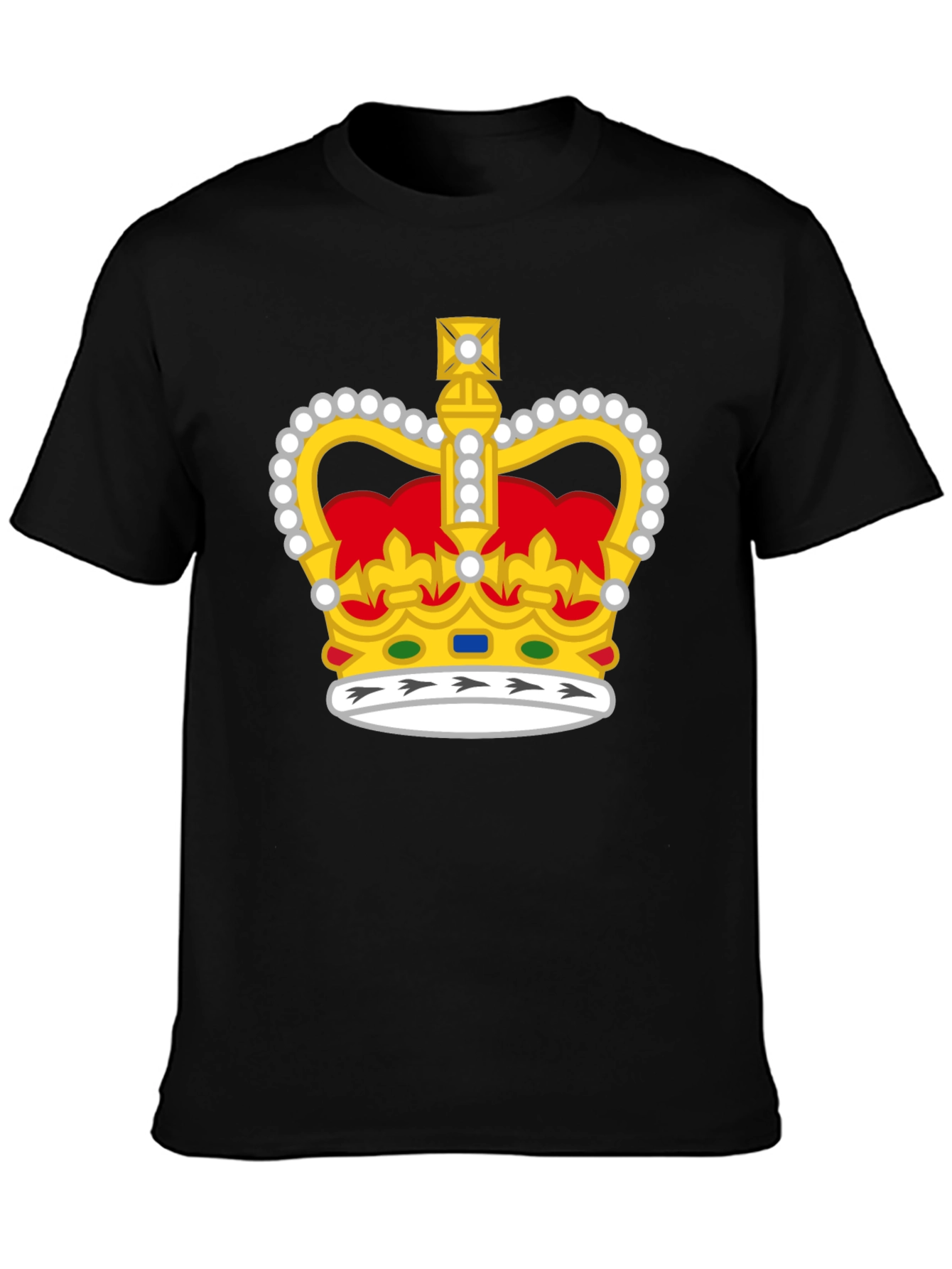 Regal Crown Graphic T-Shirt - Black Cotton Tee