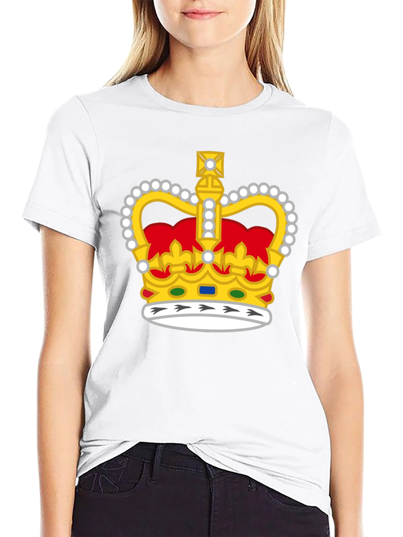 Regal Crown Graphic T-Shirt - Black Cotton Tee