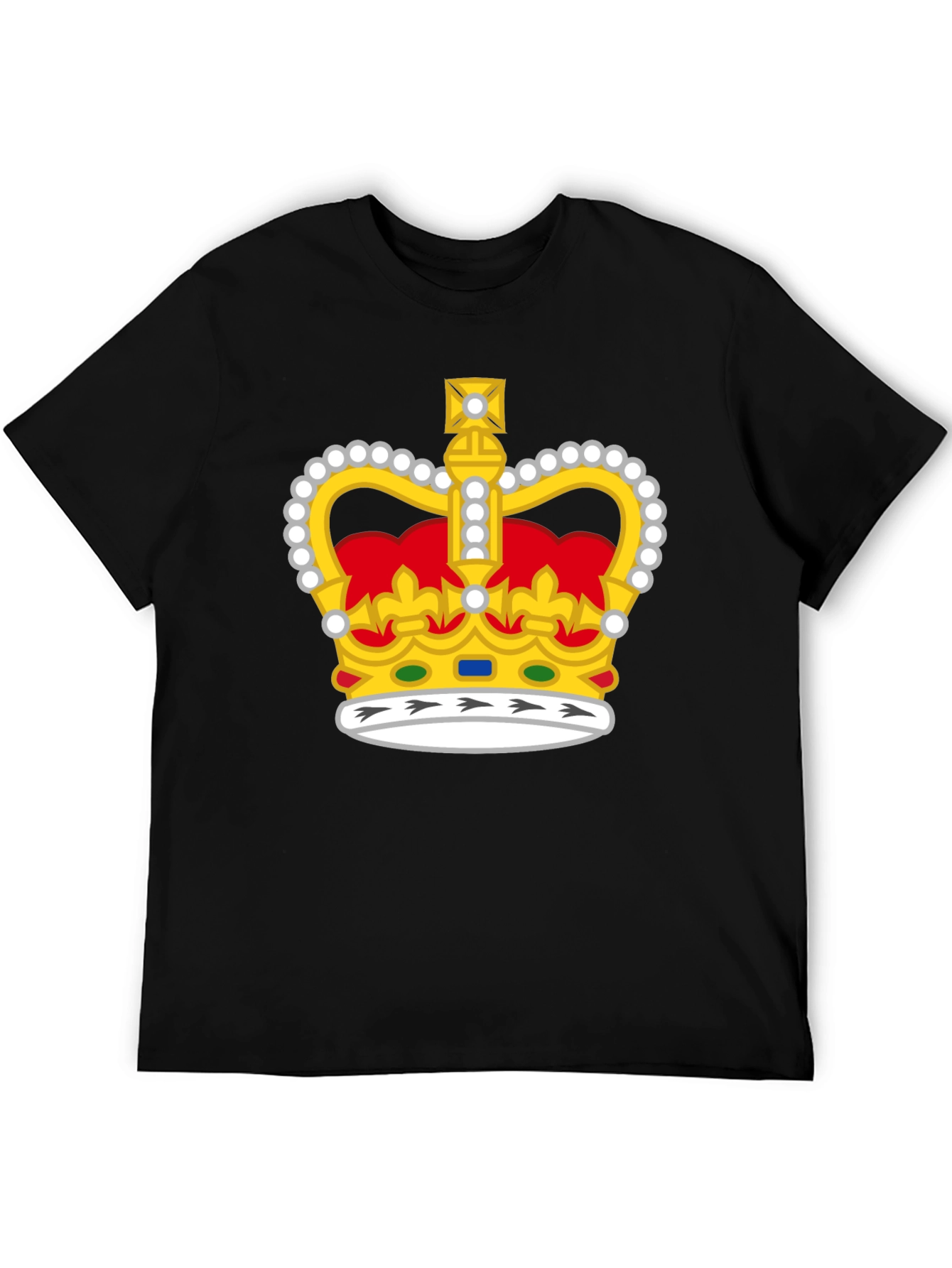 Regal Crown Graphic T-Shirt - Black Cotton Tee