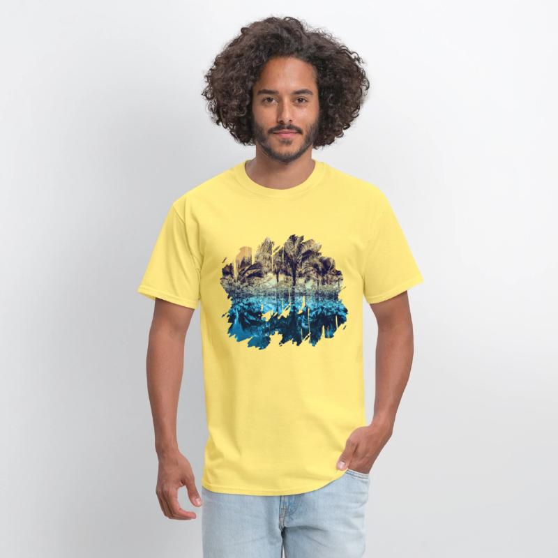 Abstract paradise palm trees on the beach summer g