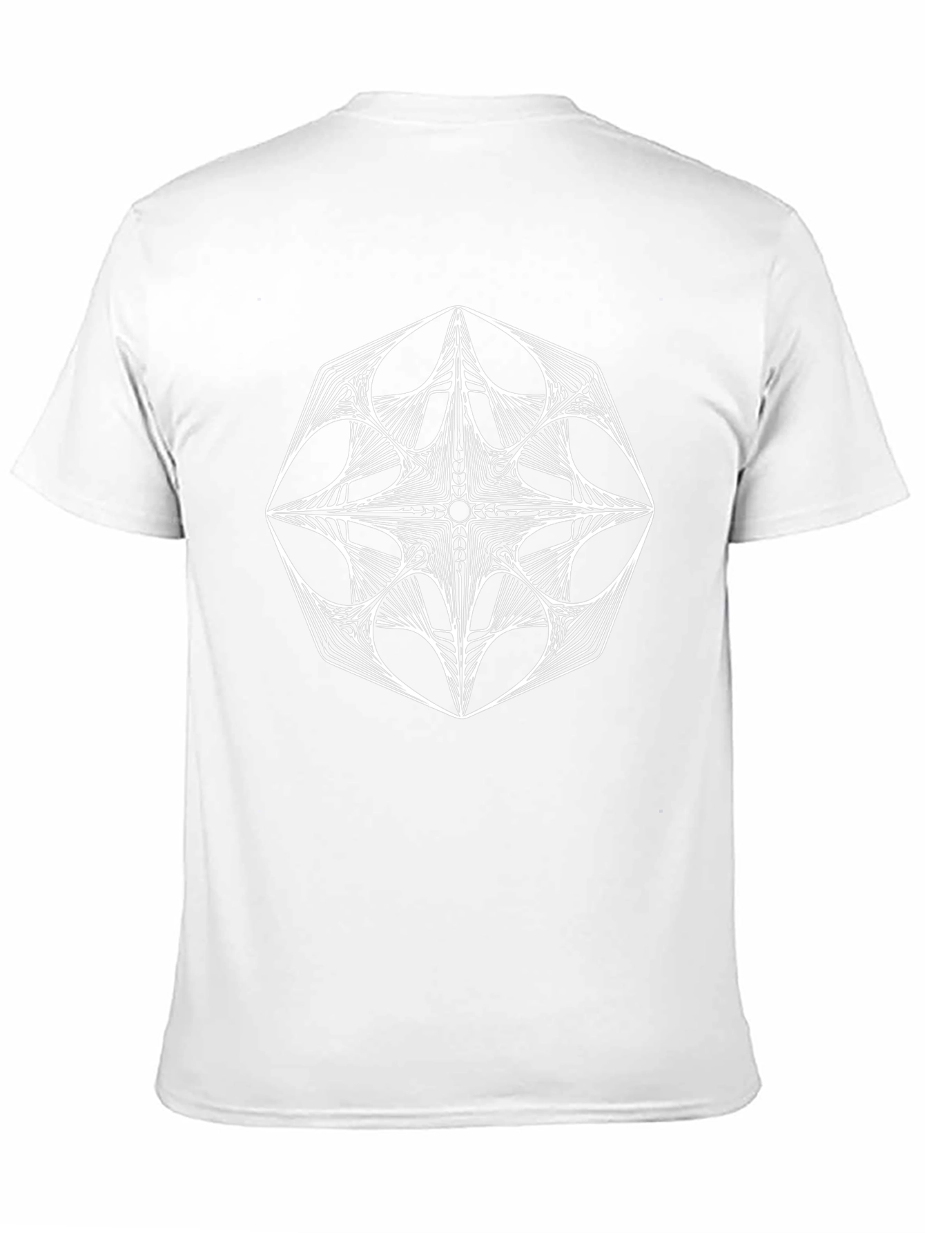 Geometric White Graphic Print Black T-Shirt
