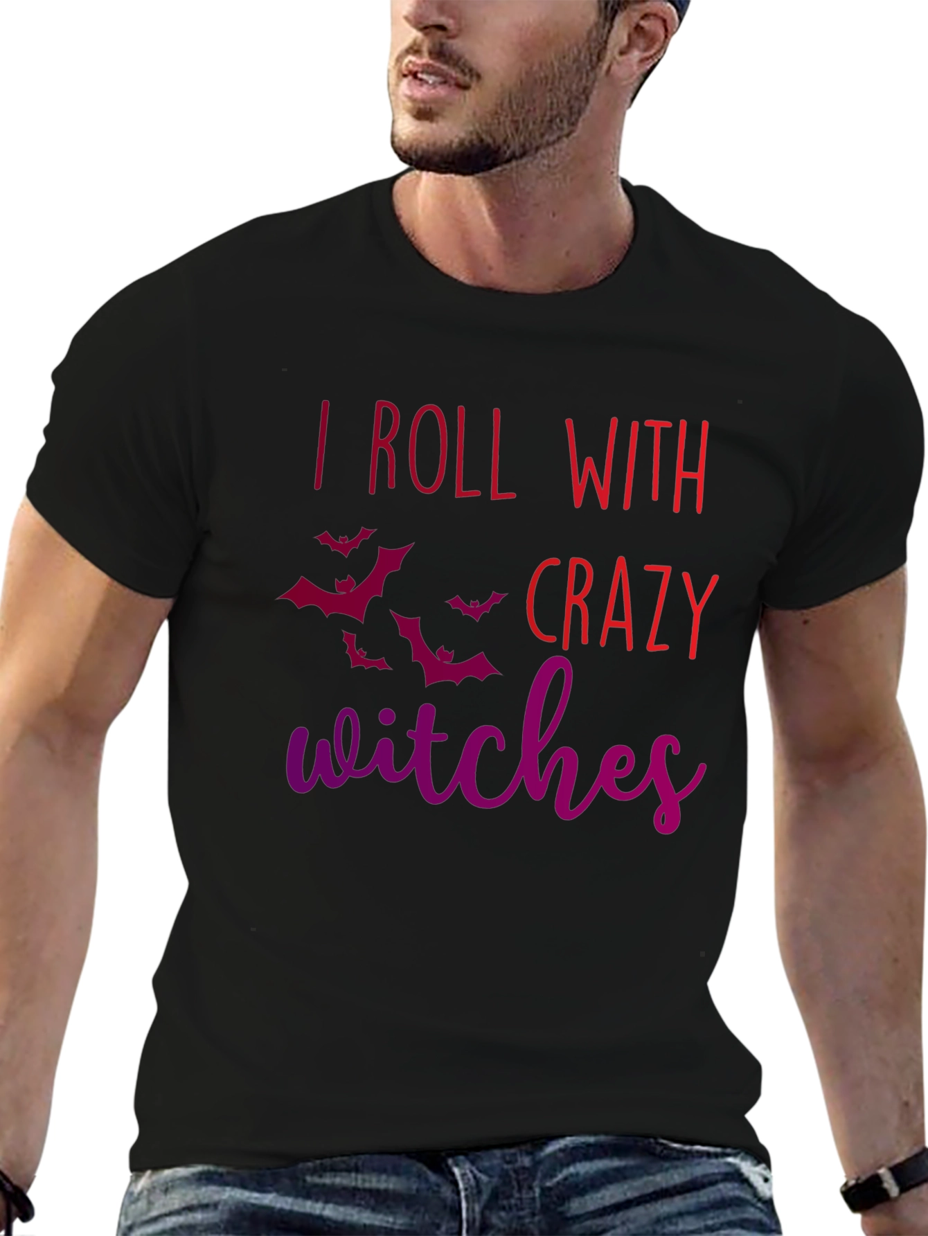 I Roll With Crazy Witches Halloween Tee