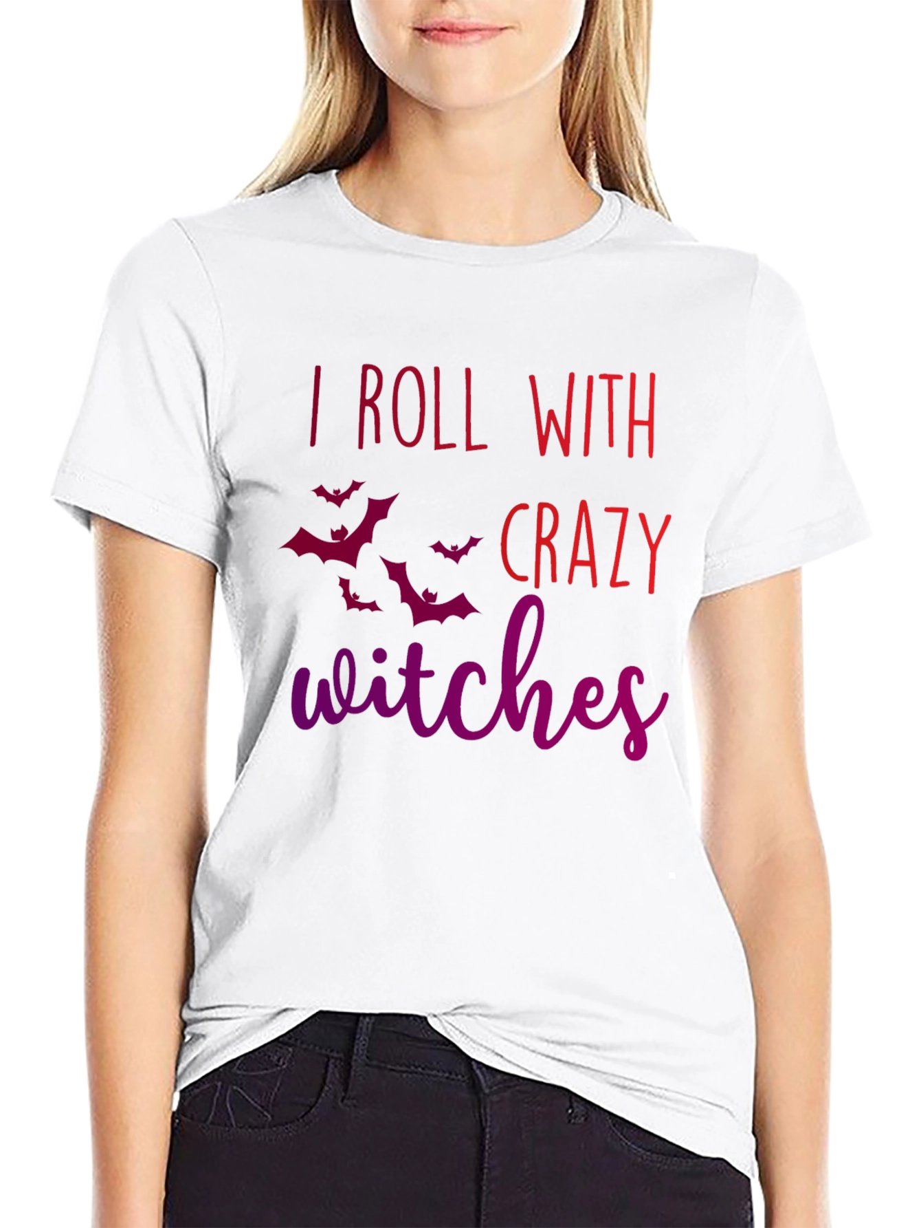 I Roll With Crazy Witches Halloween Tee