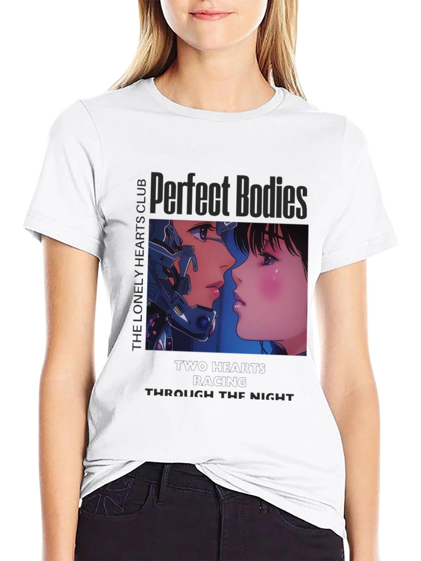 Perfect Bodies Club Anime Graphic Black T-Shirt