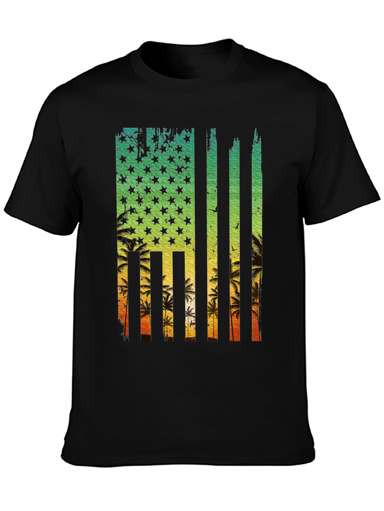 Tropical American Flag T-Shirt