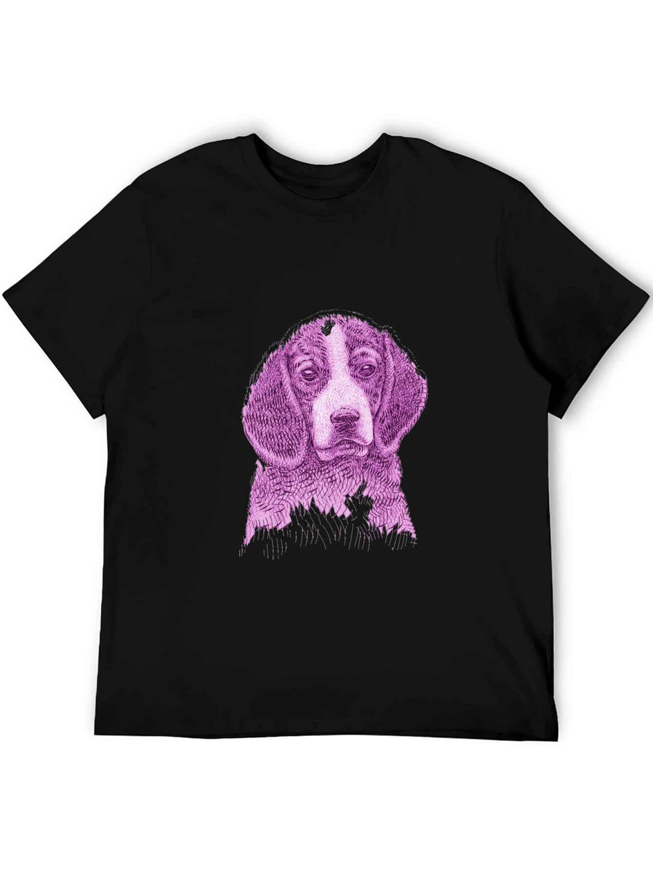 Dog Graphic Print Black Tee