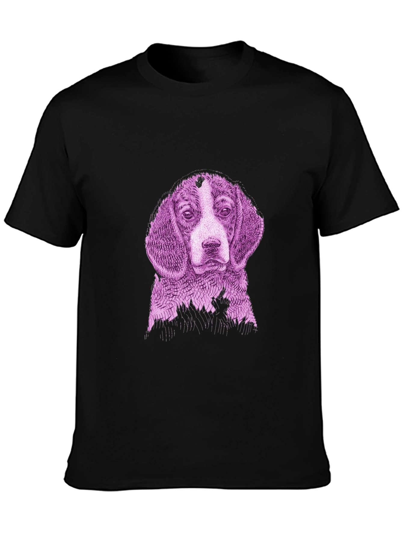 Dog Graphic Print Black Tee