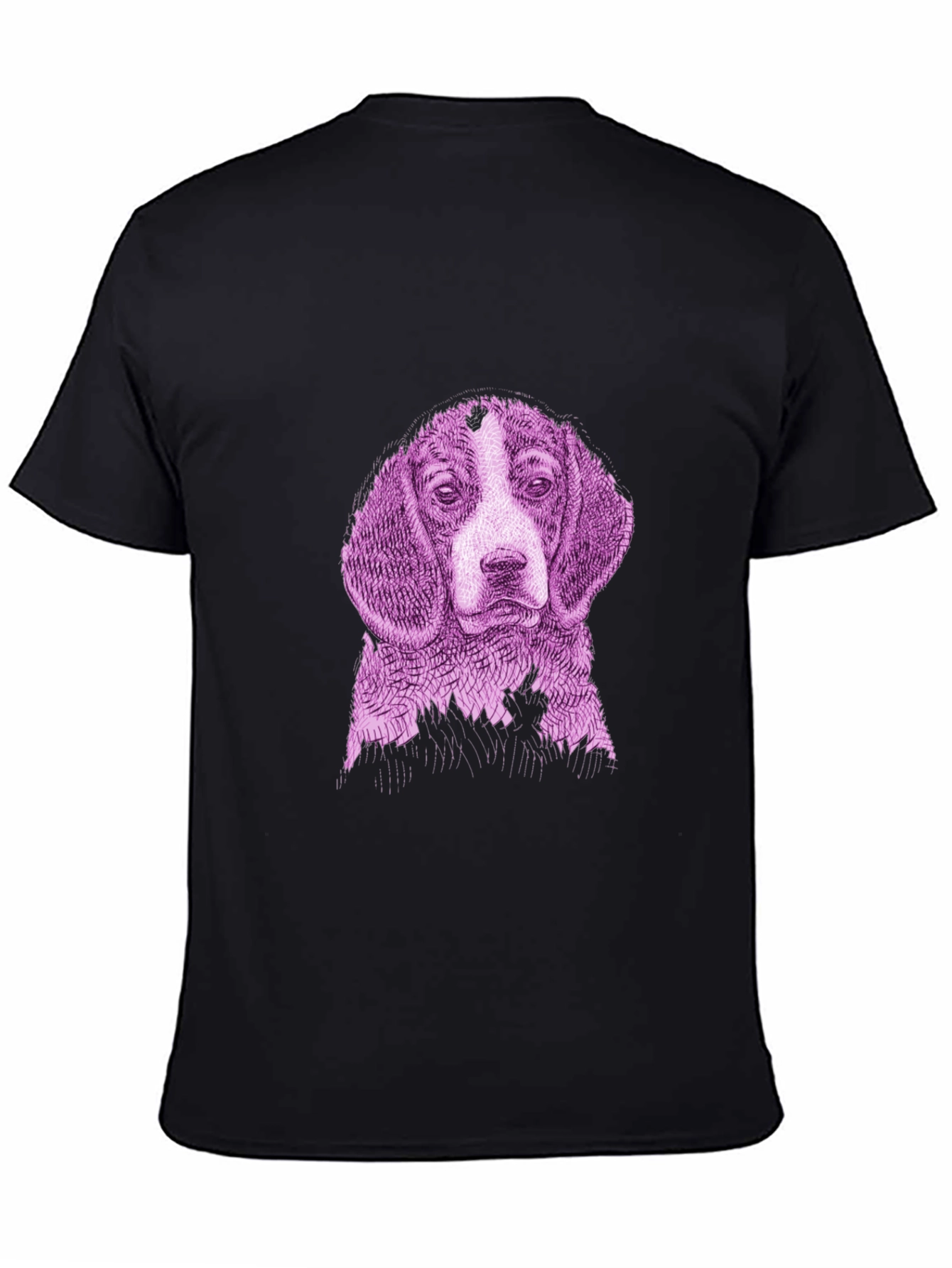 Dog Graphic Print Black Tee